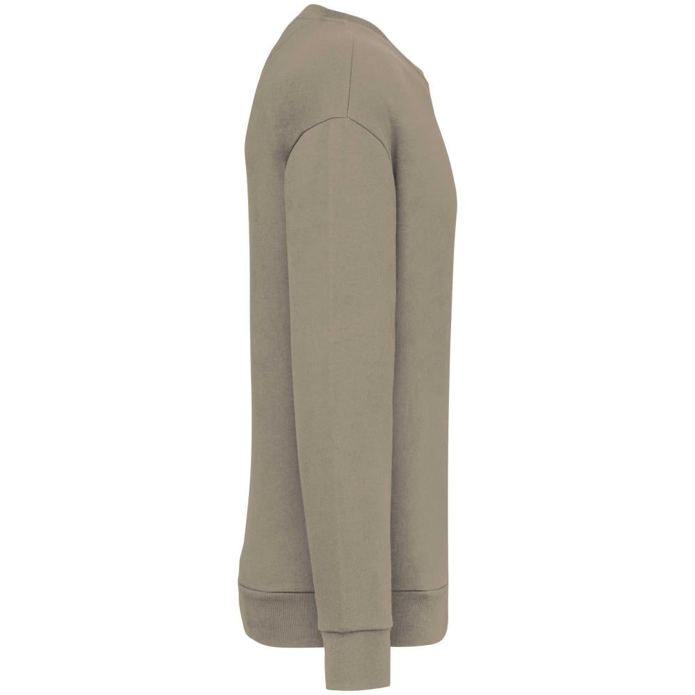 Ecologische ronde hals sweater met  afhangende mouwen in geborsteld fleece