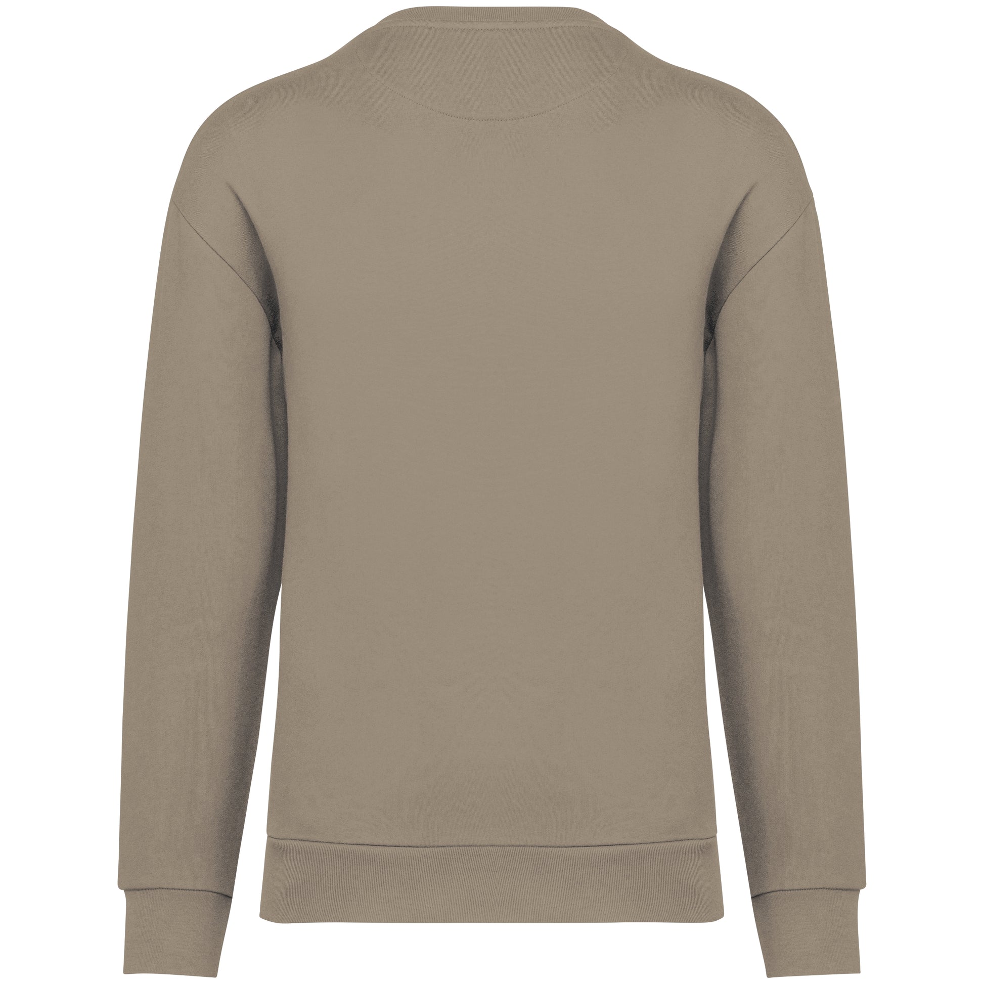 Ecologische ronde hals sweater met  afhangende mouwen in geborsteld fleece