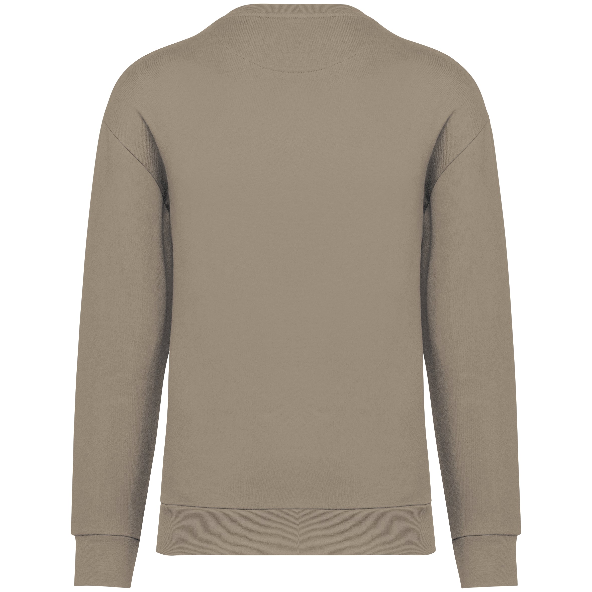 Ecologische ronde hals sweater met  afhangende mouwen in geborsteld fleece