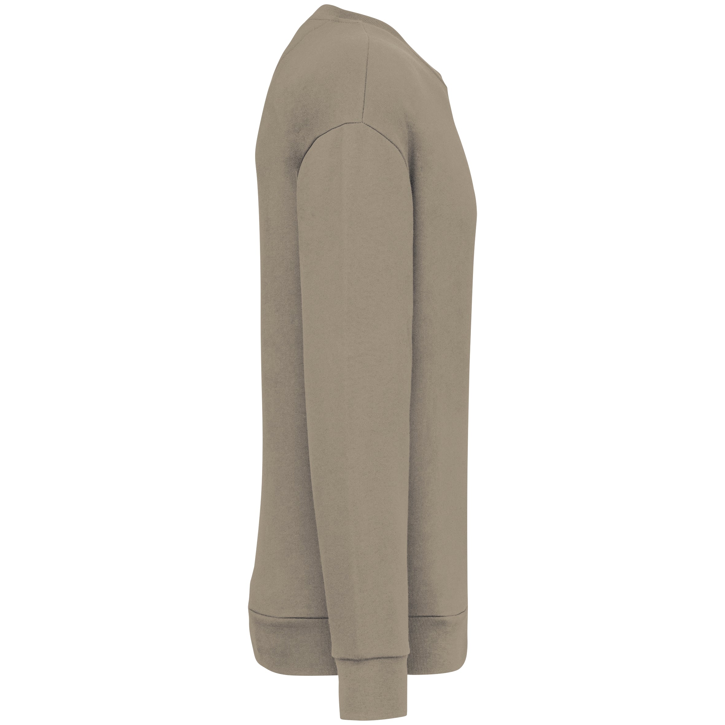 Ecologische ronde hals sweater met  afhangende mouwen in geborsteld fleece