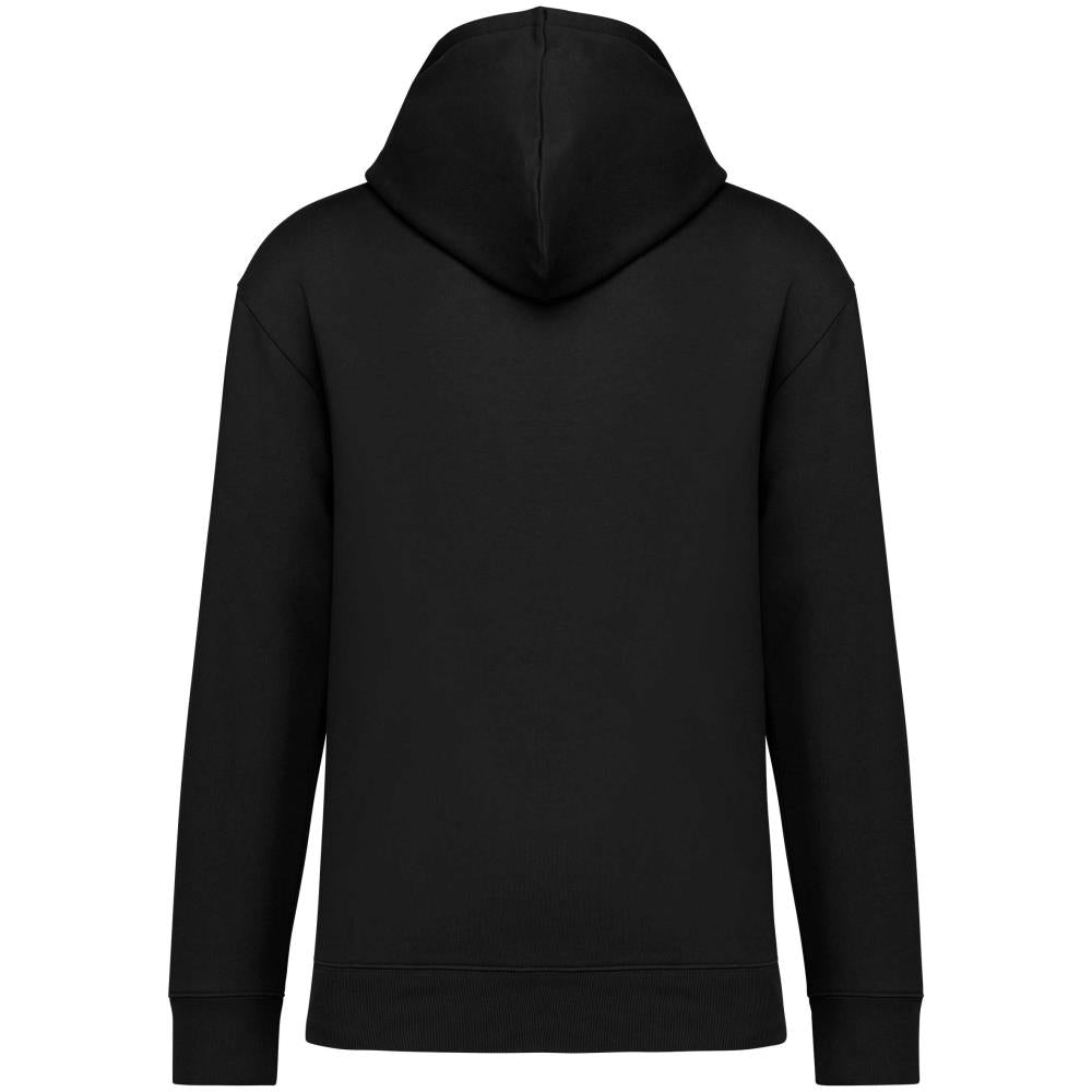 Ecologische sweater met capuchon en afhangende mouwen in geborsteld fleece
