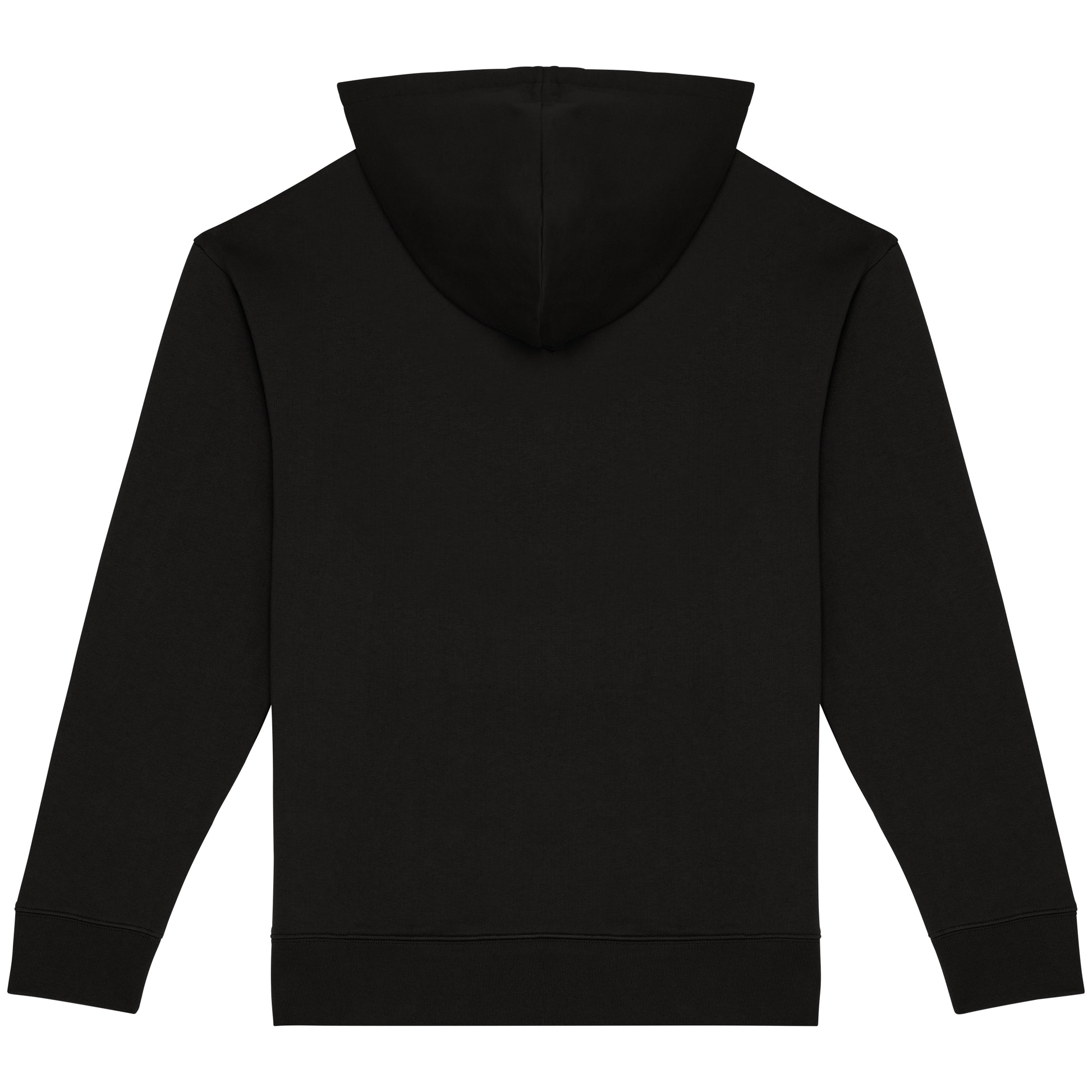 Ecologische sweater met capuchon en afhangende mouwen in geborsteld fleece