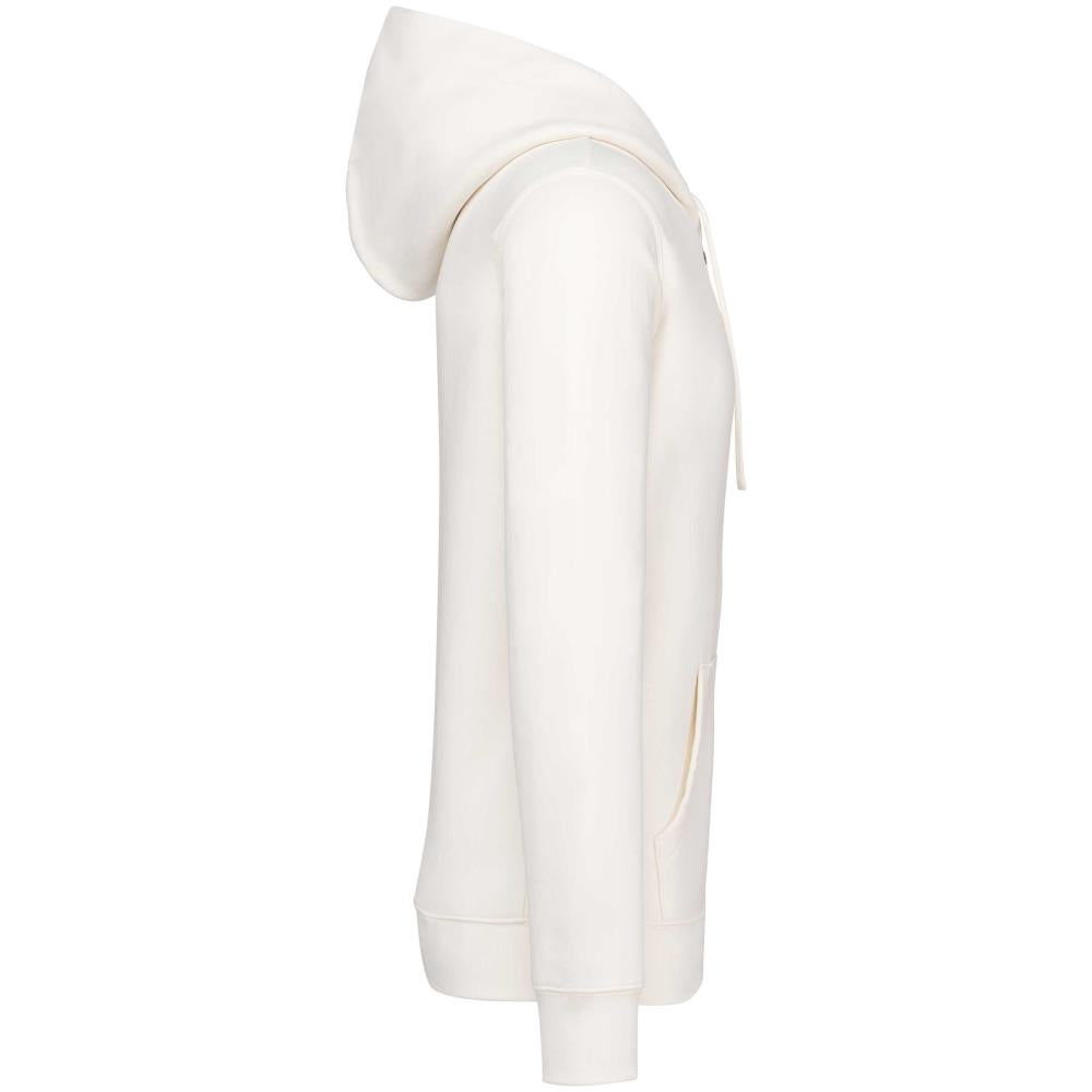 Ecologische sweater met capuchon en afhangende mouwen in geborsteld fleece
