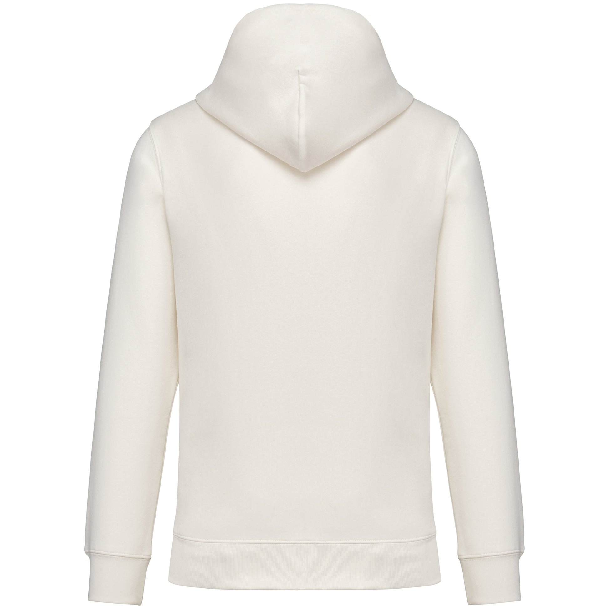 Ecologische sweater met capuchon en afhangende mouwen in geborsteld fleece