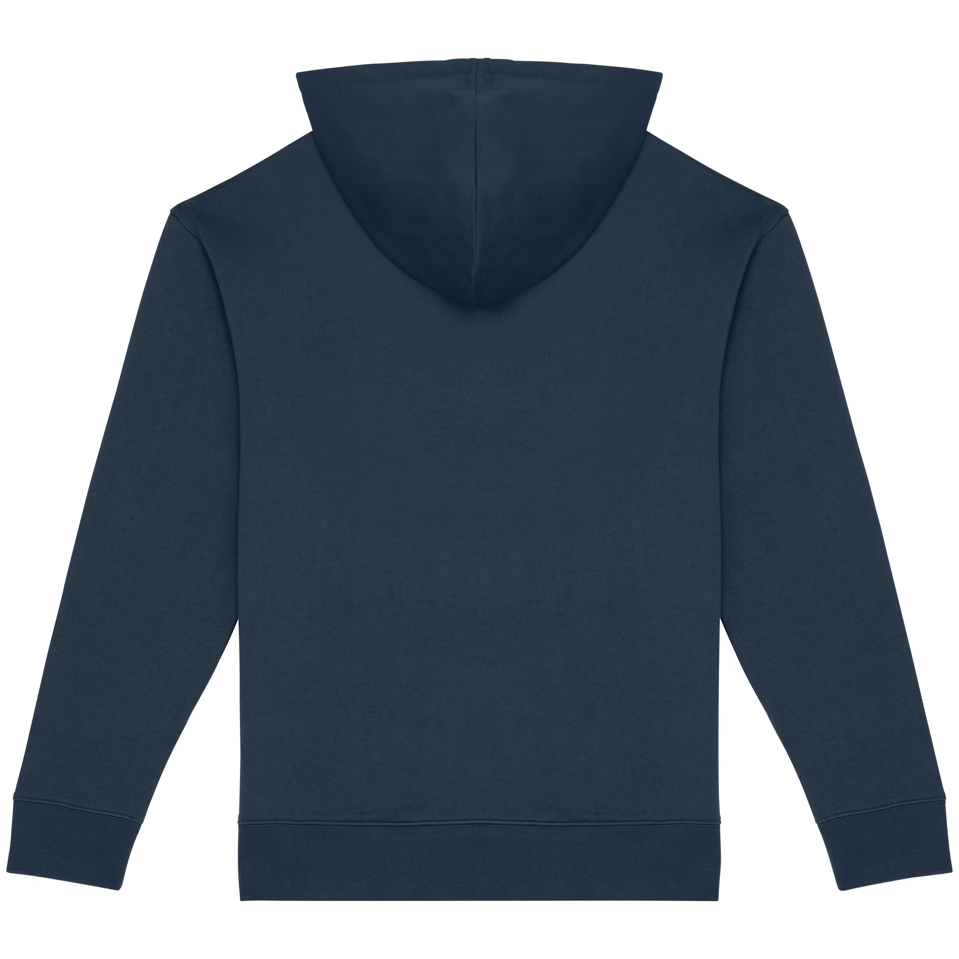 Ecologische sweater met capuchon en afhangende mouwen in geborsteld fleece