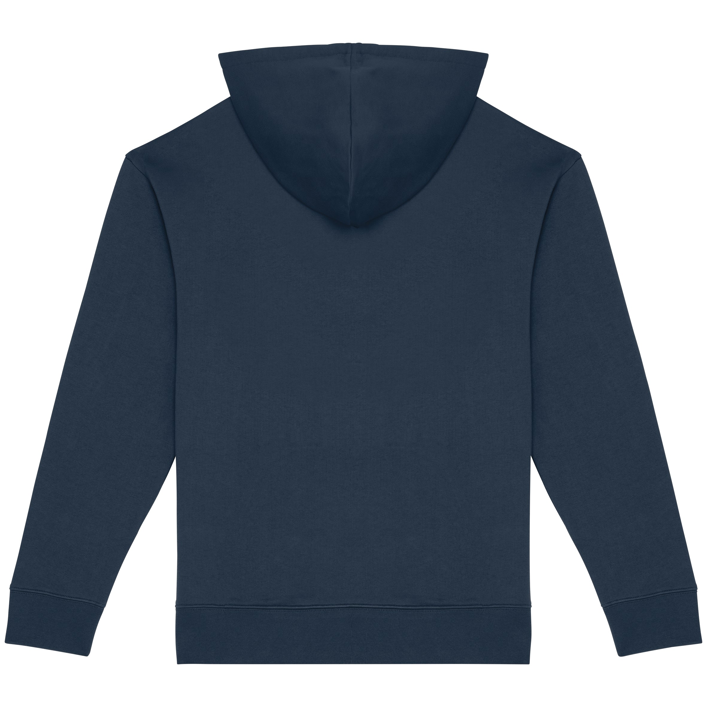 Ecologische sweater met capuchon en afhangende mouwen in geborsteld fleece