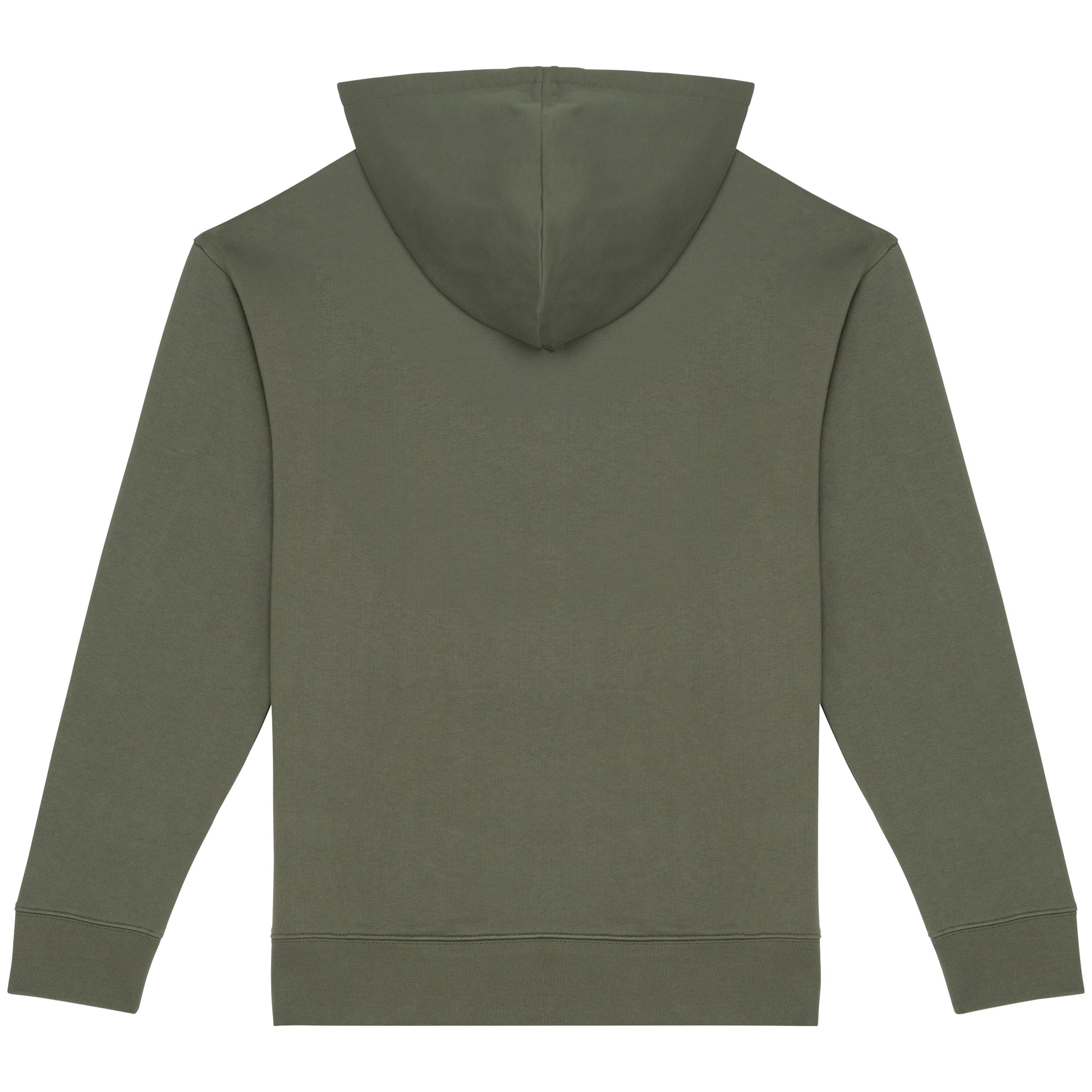 Ecologische sweater met capuchon en afhangende mouwen in geborsteld fleece