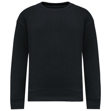 Ecologische cropped kindersweater met ronde hals
