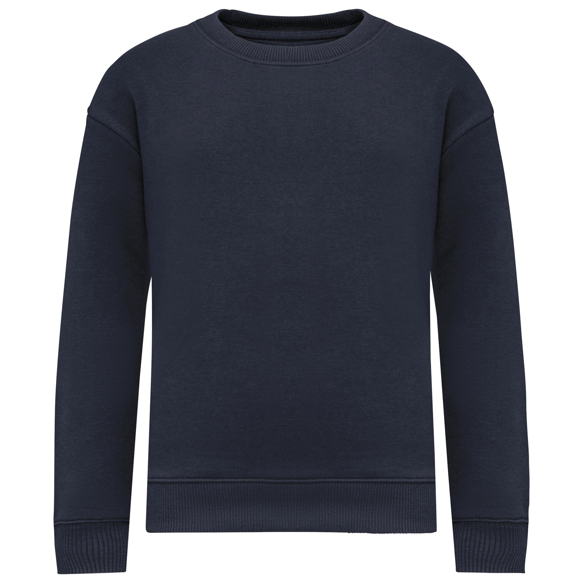 Ecologische cropped kindersweater met ronde hals