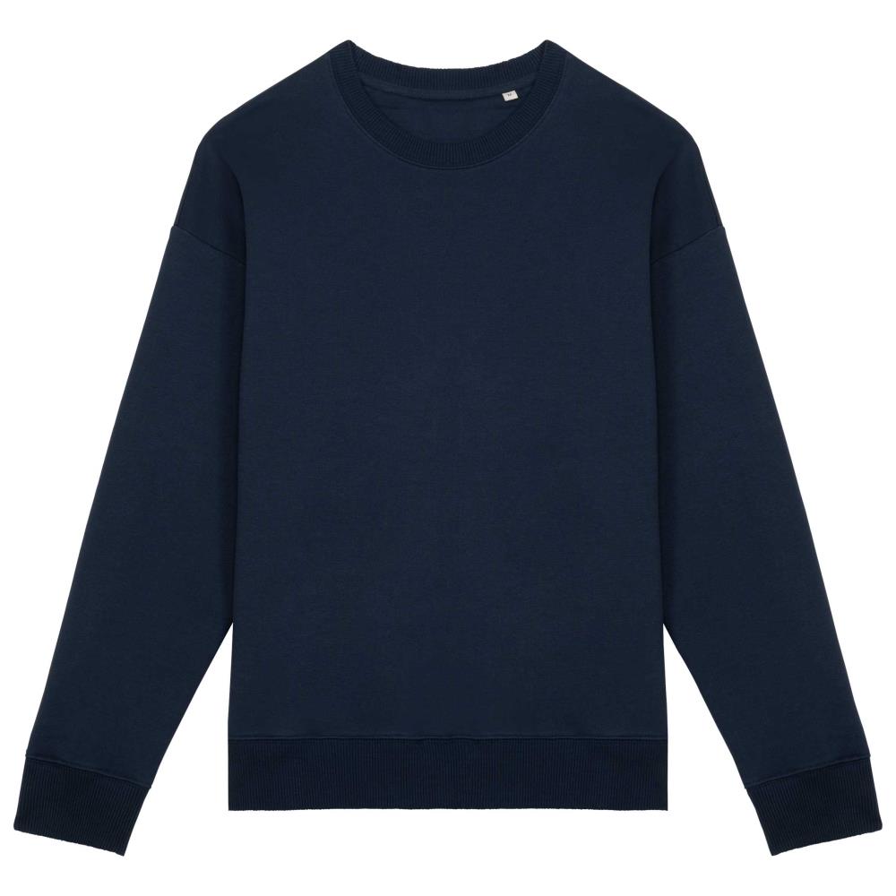 Ecologische oversized uniseks sweater met ronde hals