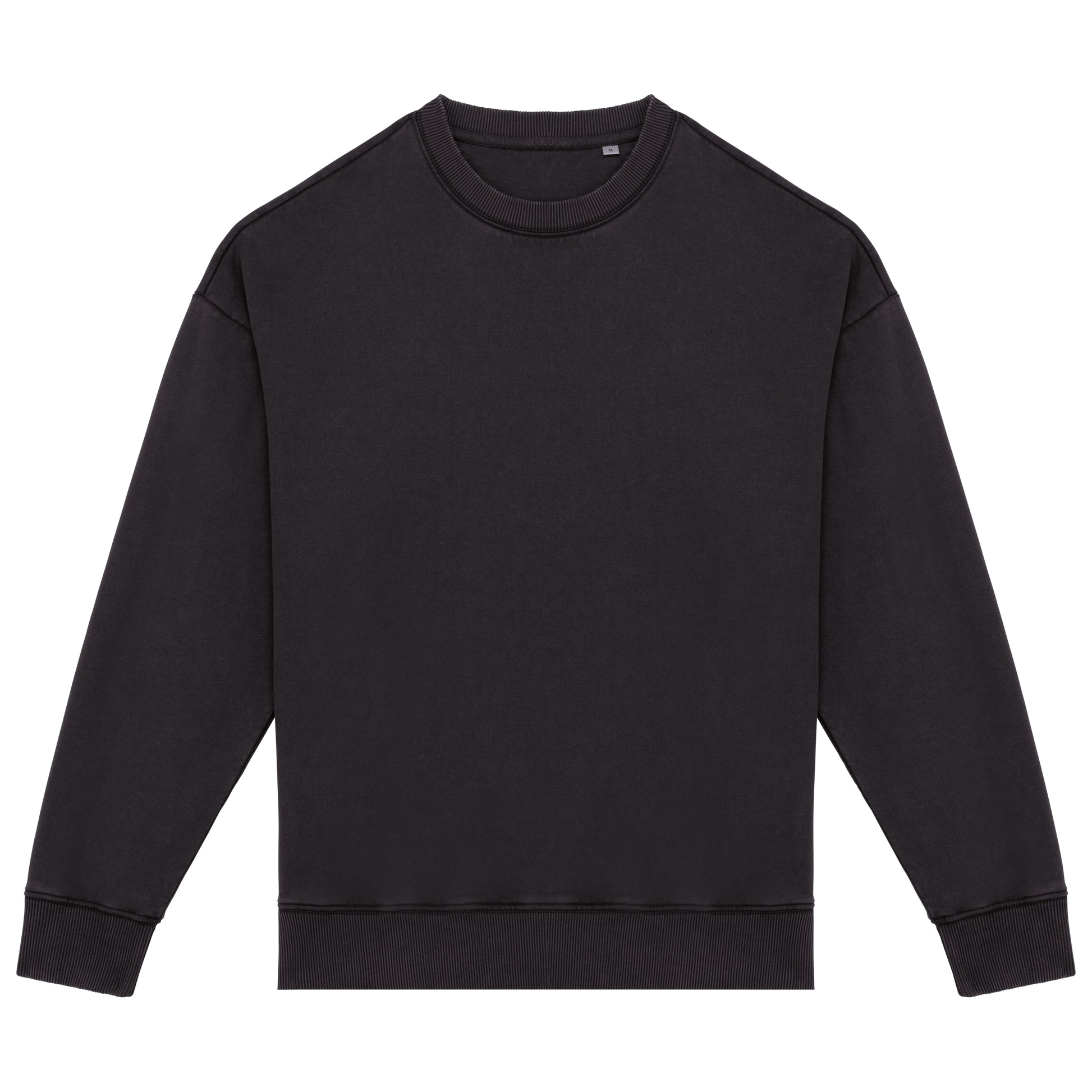 Duurzame oversized verwassen uniseks sweater met ronde hals