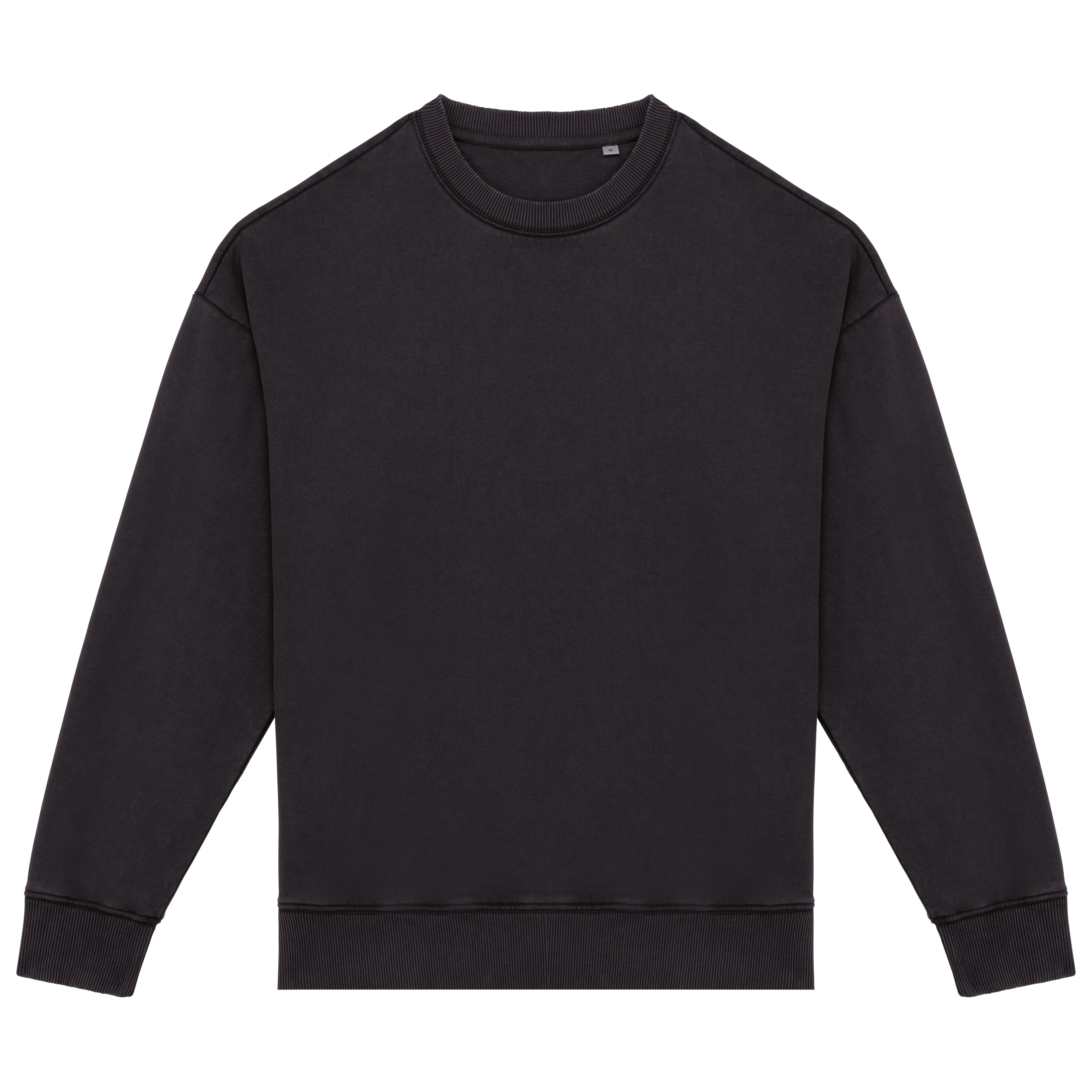 Duurzame oversized verwassen uniseks sweater met ronde hals