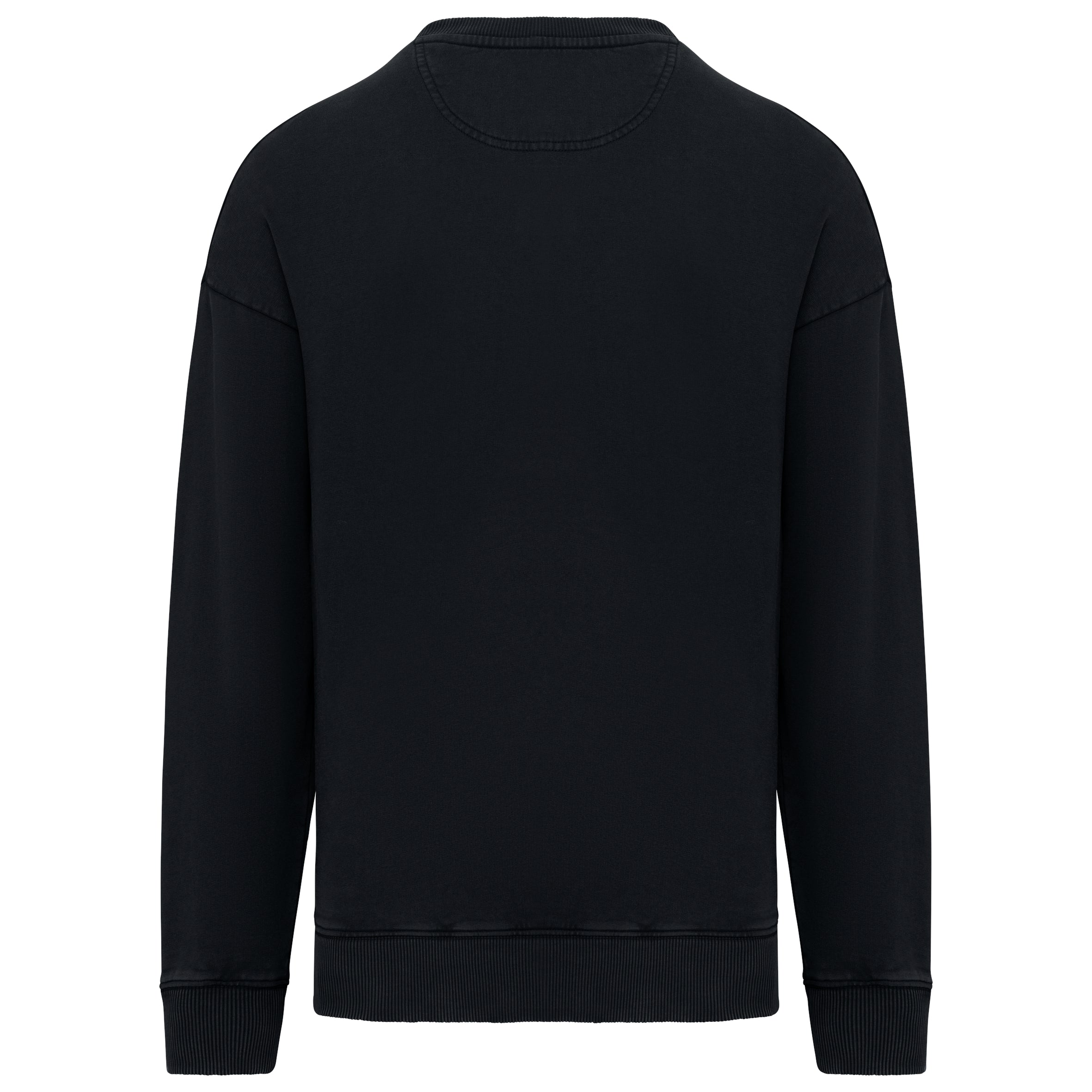 Duurzame oversized verwassen uniseks sweater met ronde hals