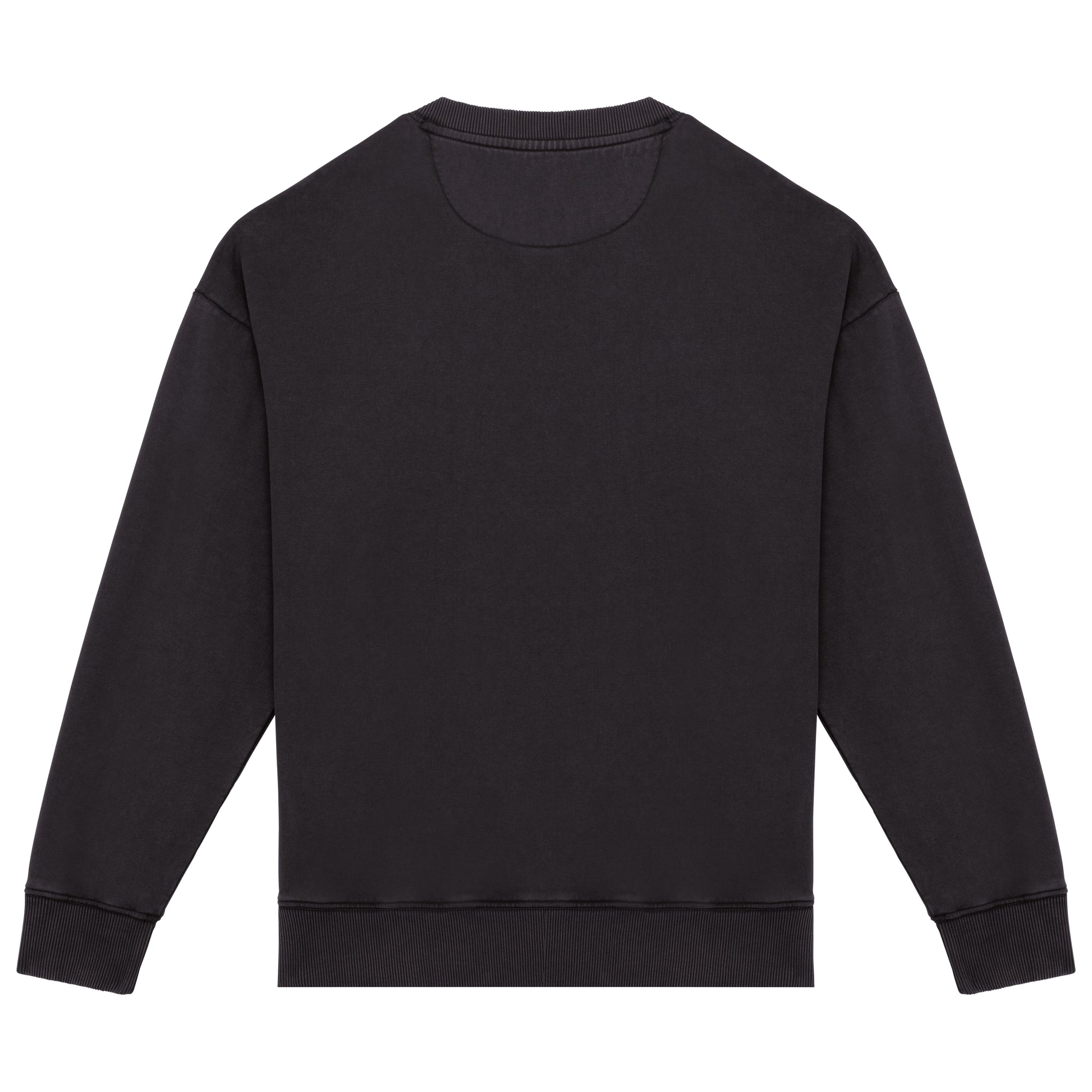 Duurzame oversized verwassen uniseks sweater met ronde hals