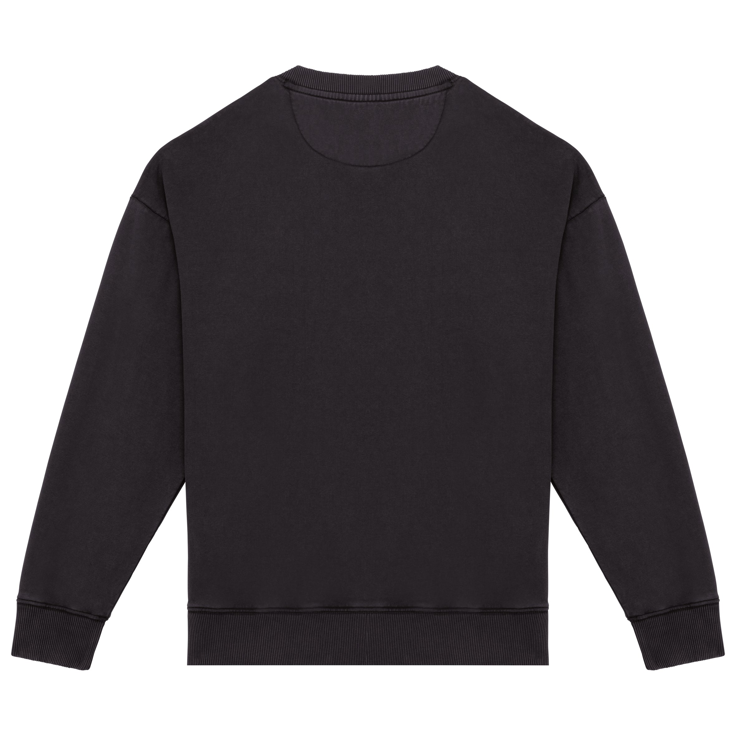 Duurzame oversized verwassen uniseks sweater met ronde hals