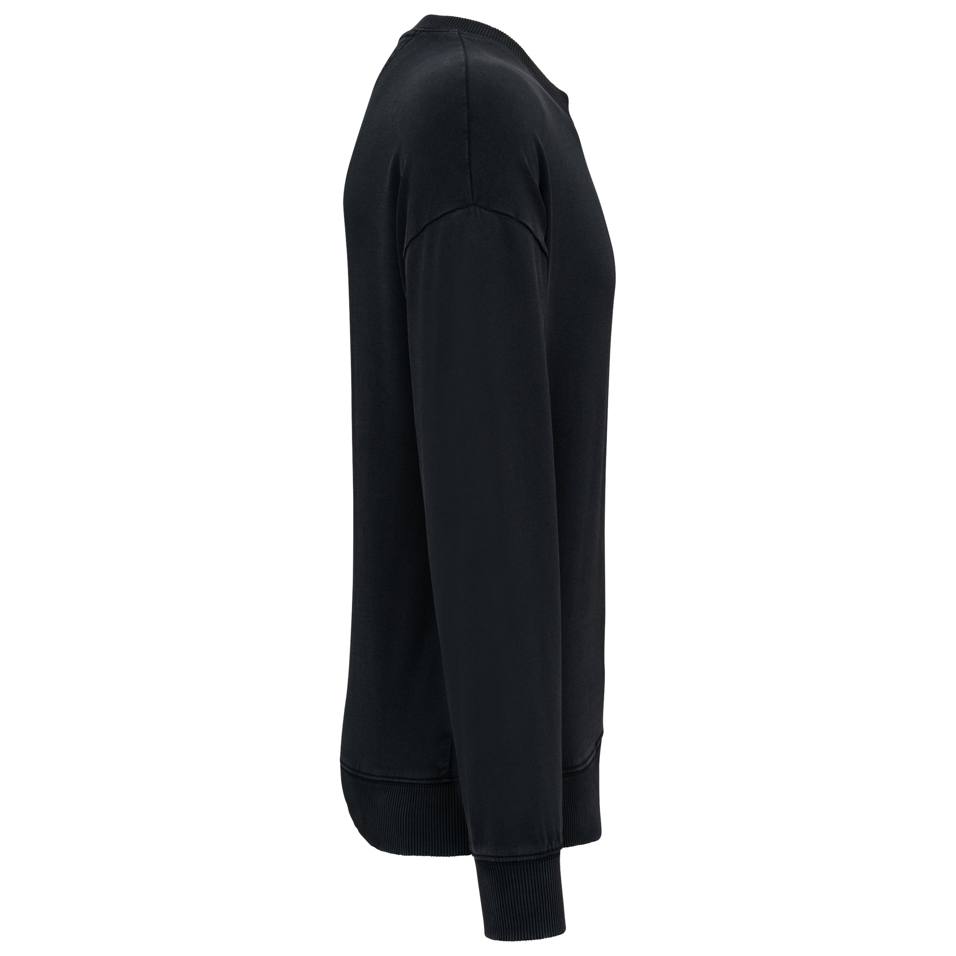 Duurzame oversized verwassen uniseks sweater met ronde hals