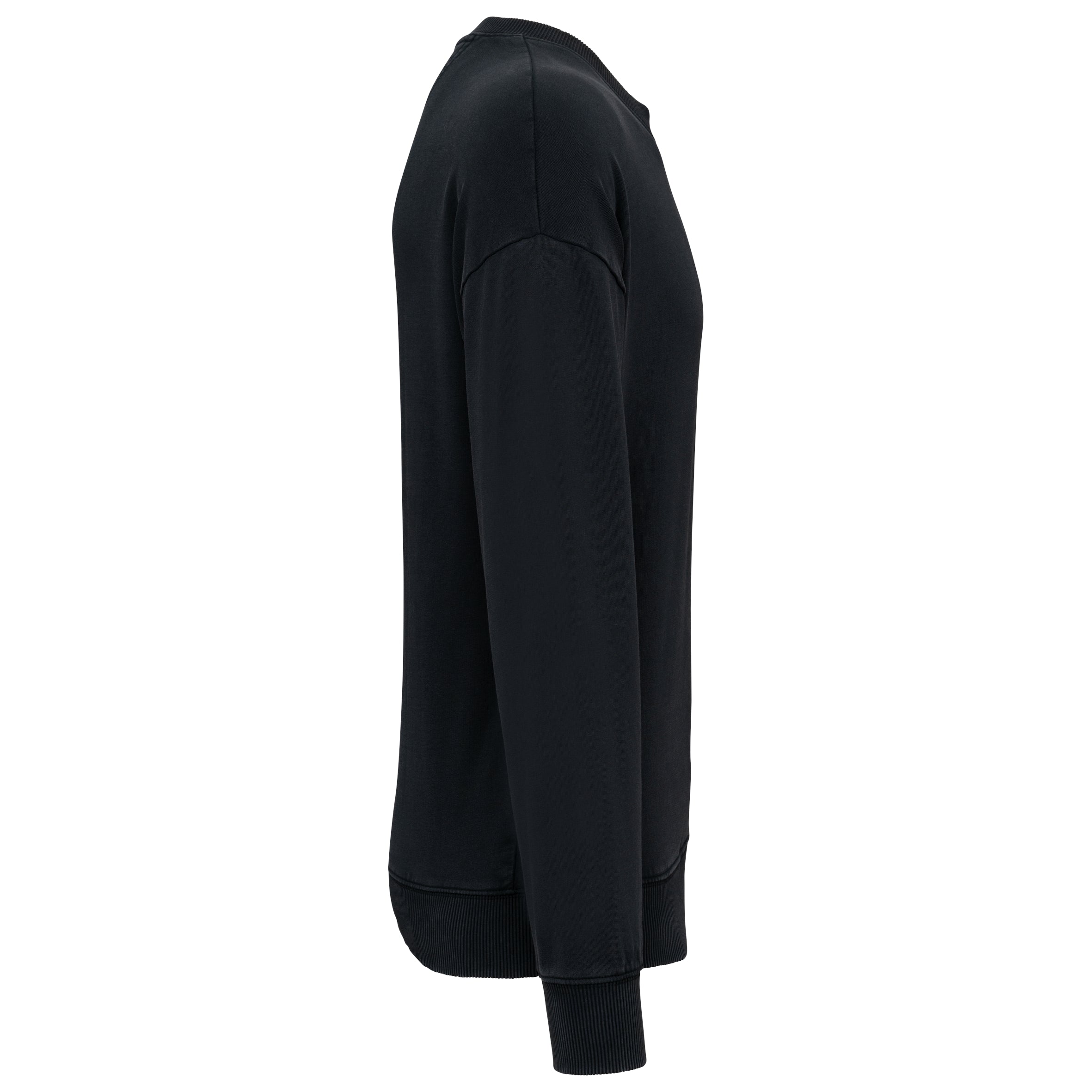 Duurzame oversized verwassen uniseks sweater met ronde hals