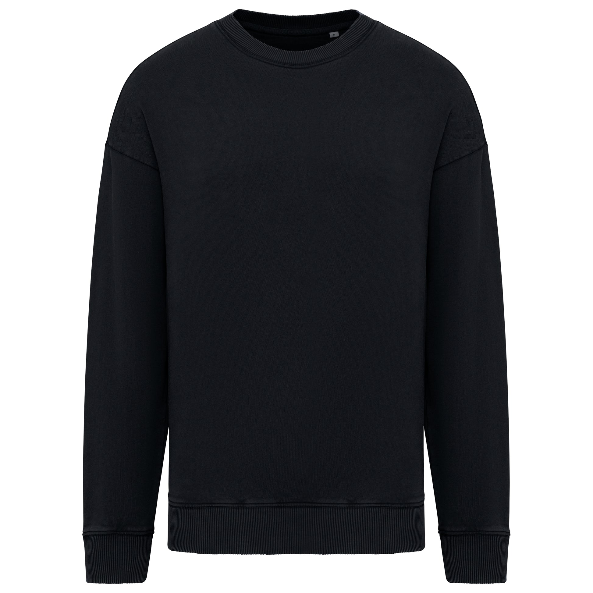 Duurzame oversized verwassen uniseks sweater met ronde hals