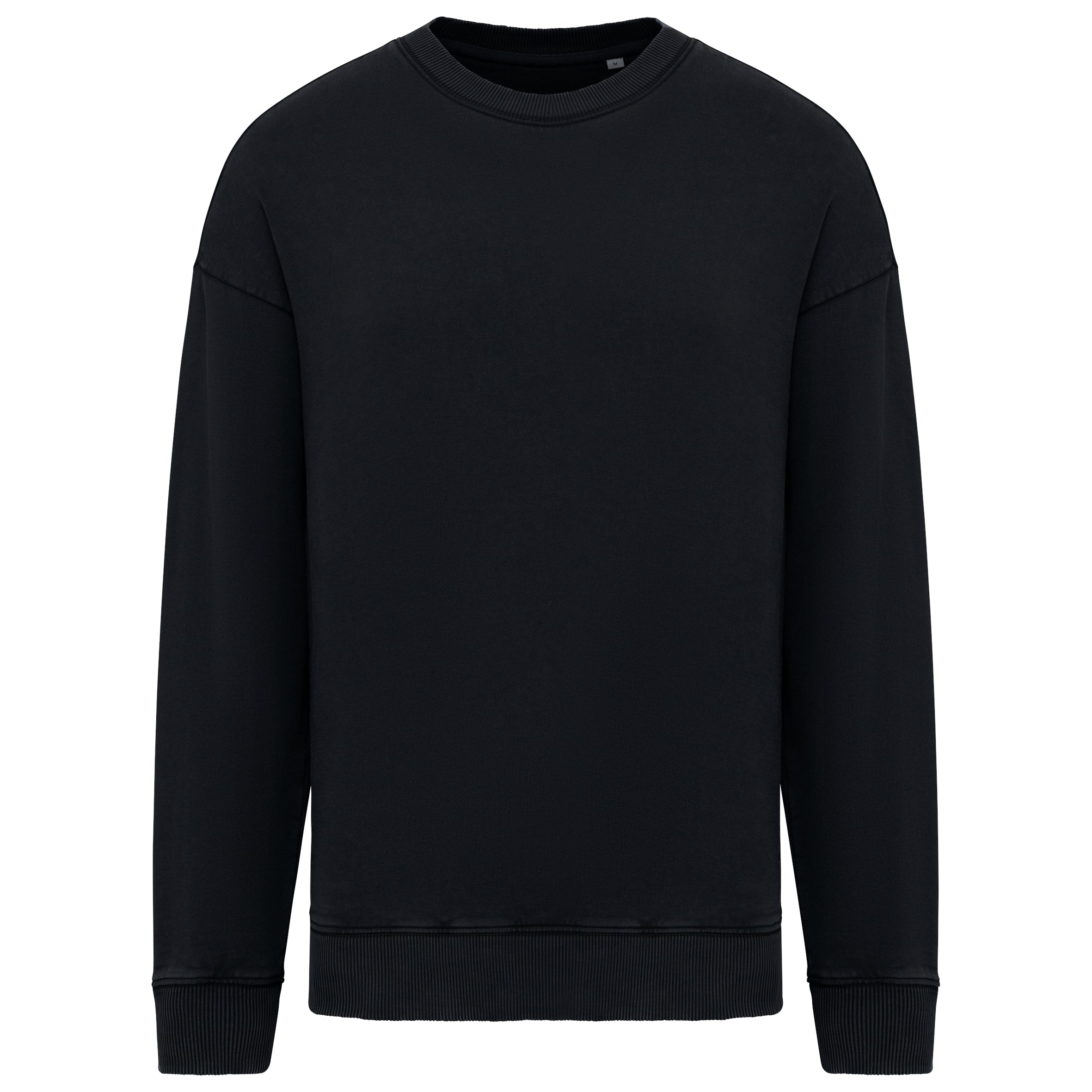 Duurzame oversized verwassen uniseks sweater met ronde hals