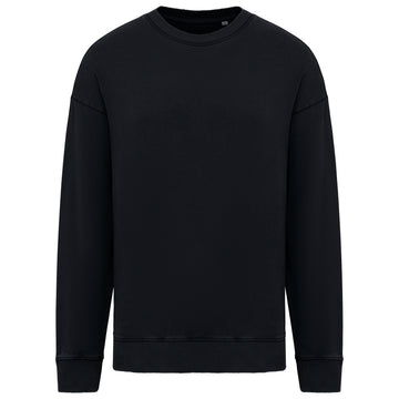 Duurzame oversized verwassen uniseks sweater met ronde hals