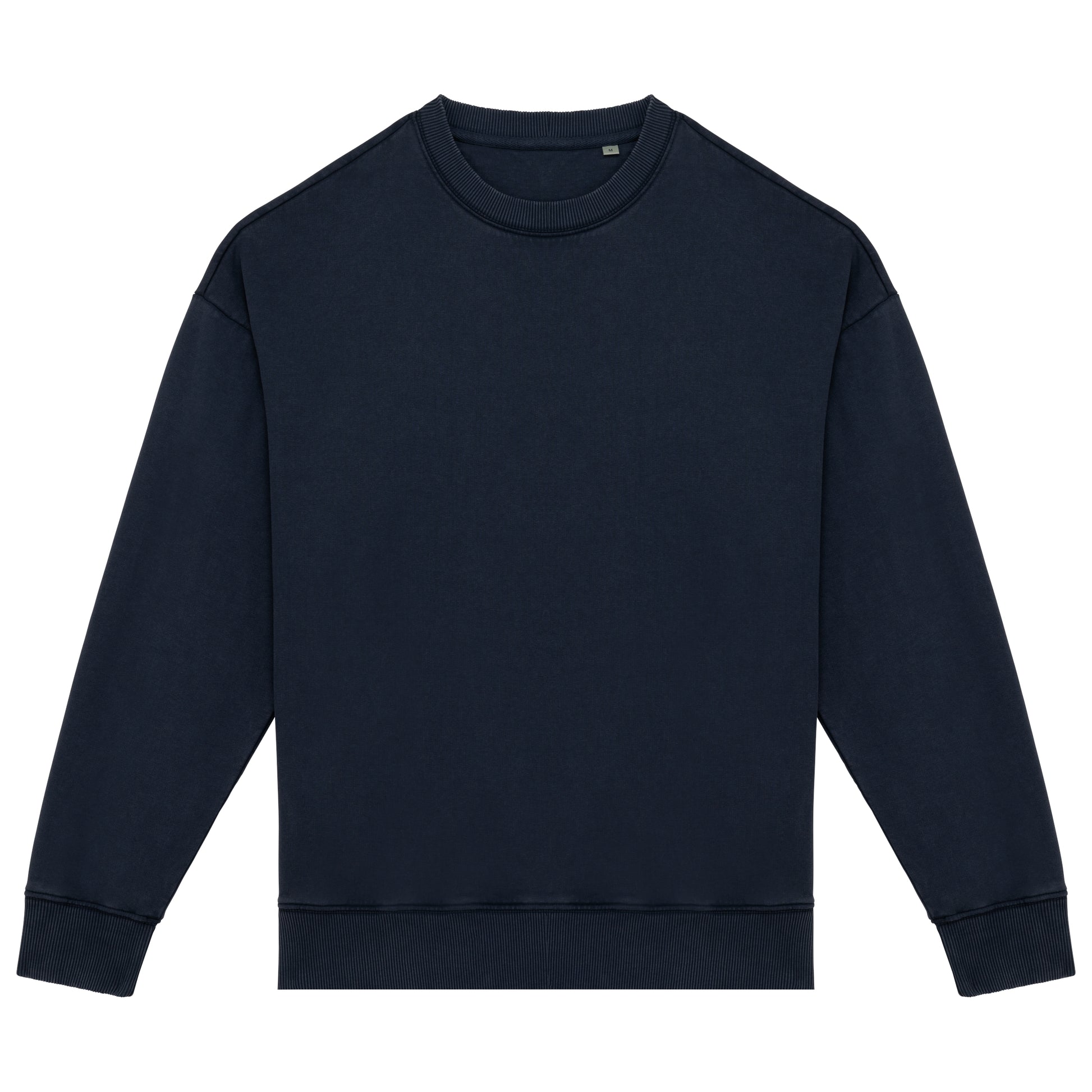 Duurzame oversized verwassen uniseks sweater met ronde hals