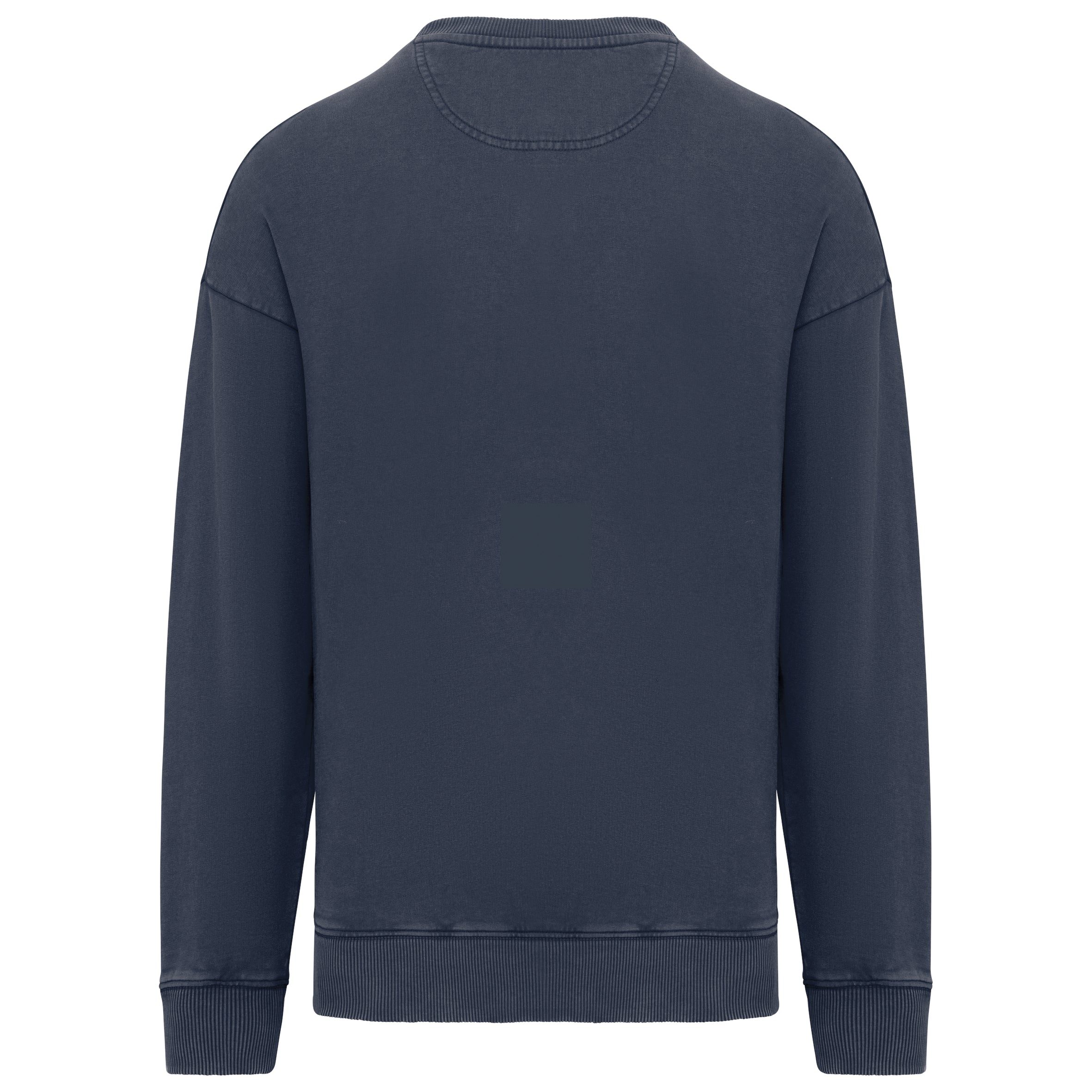 Duurzame oversized verwassen uniseks sweater met ronde hals
