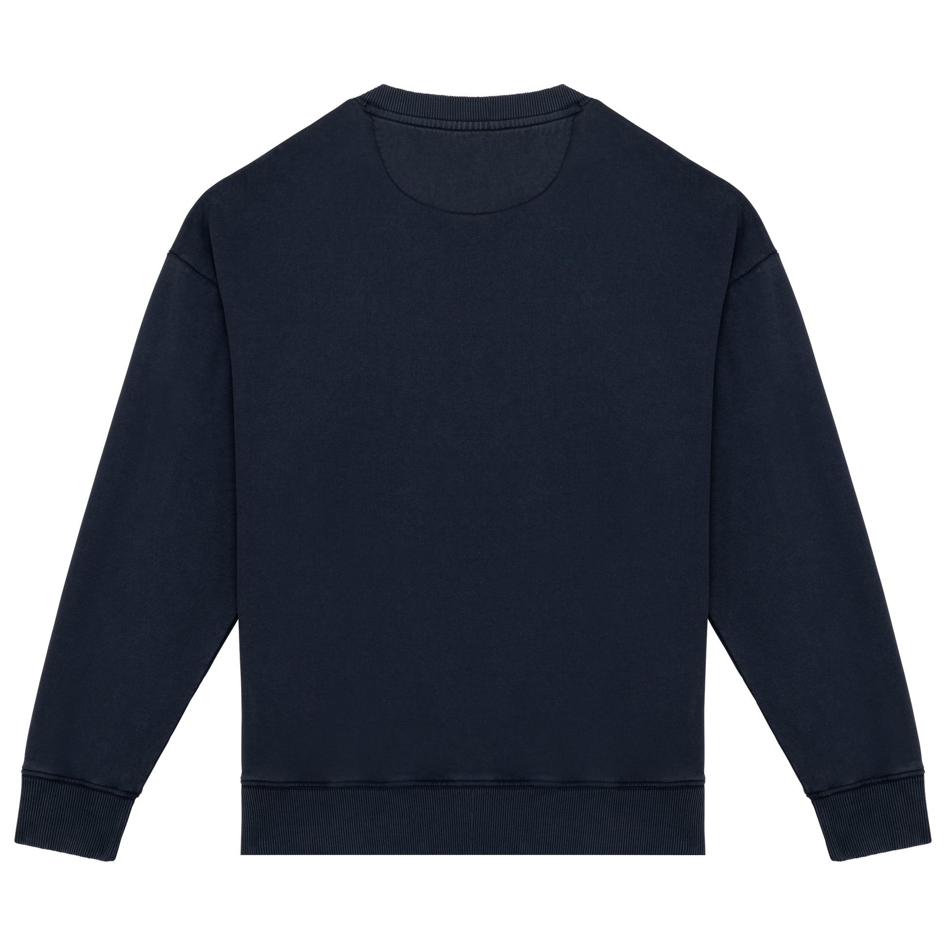 Duurzame oversized verwassen uniseks sweater met ronde hals