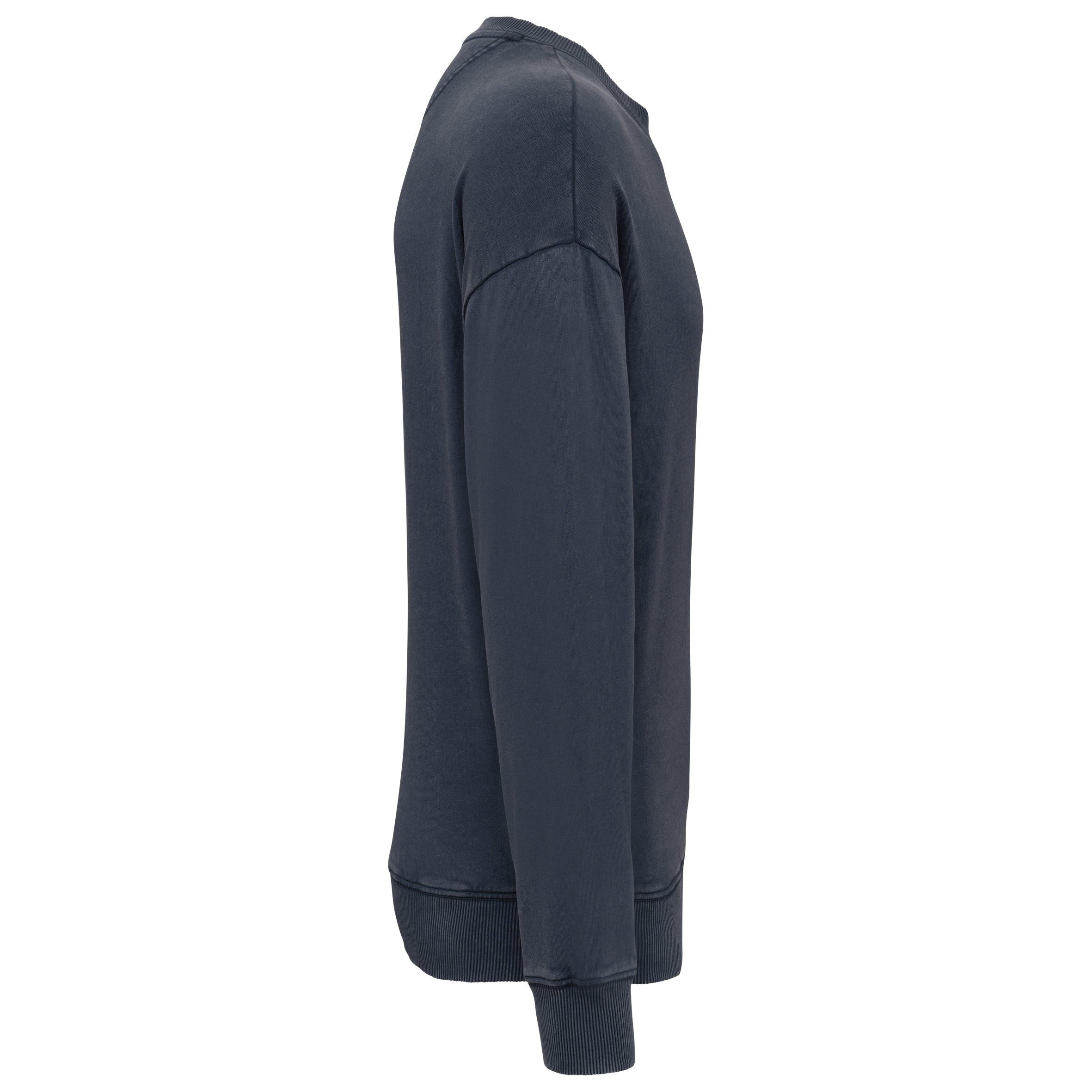 Duurzame oversized verwassen uniseks sweater met ronde hals