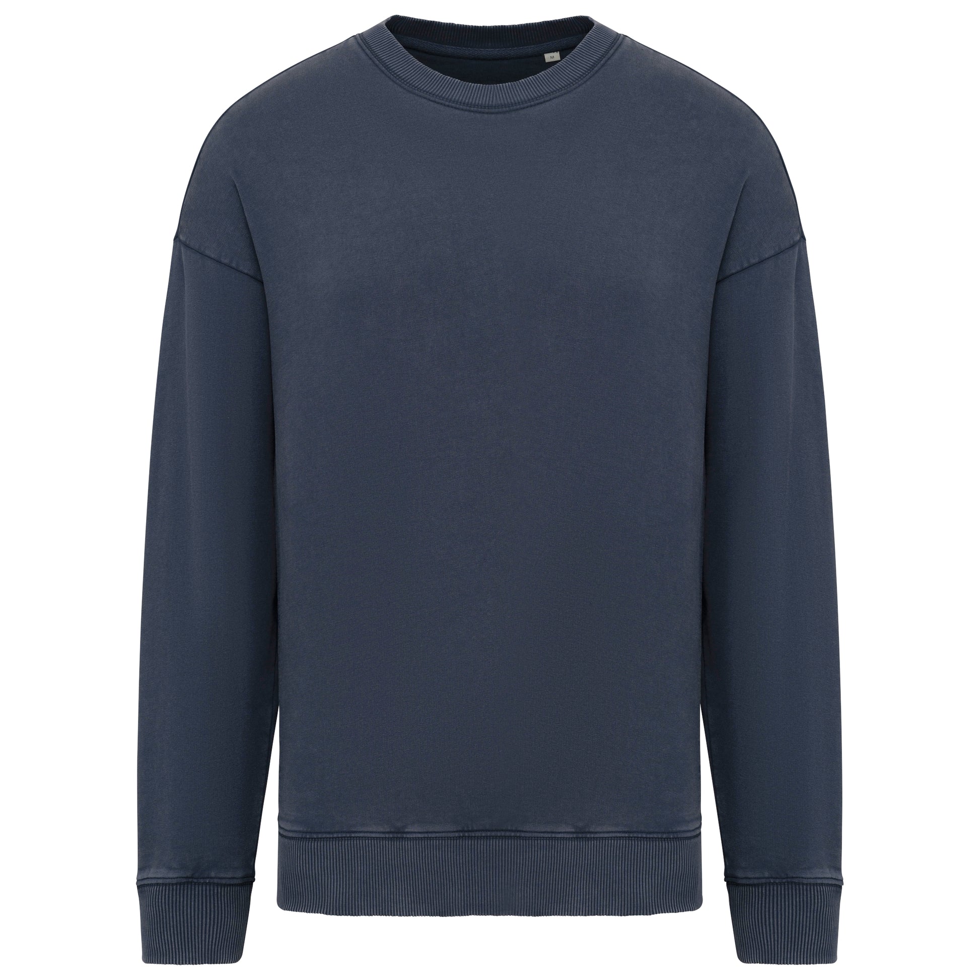Duurzame oversized verwassen uniseks sweater met ronde hals