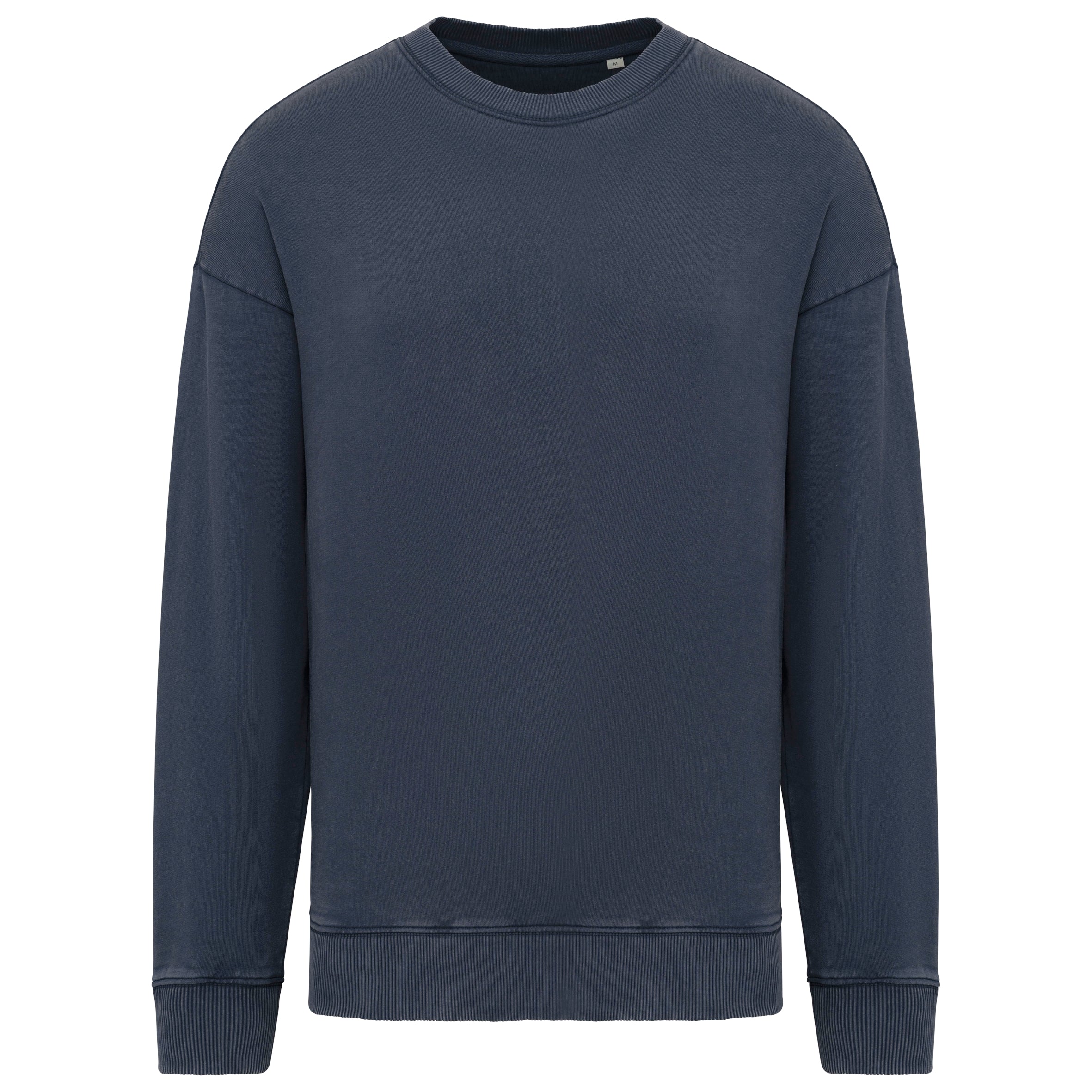 Duurzame oversized verwassen uniseks sweater met ronde hals