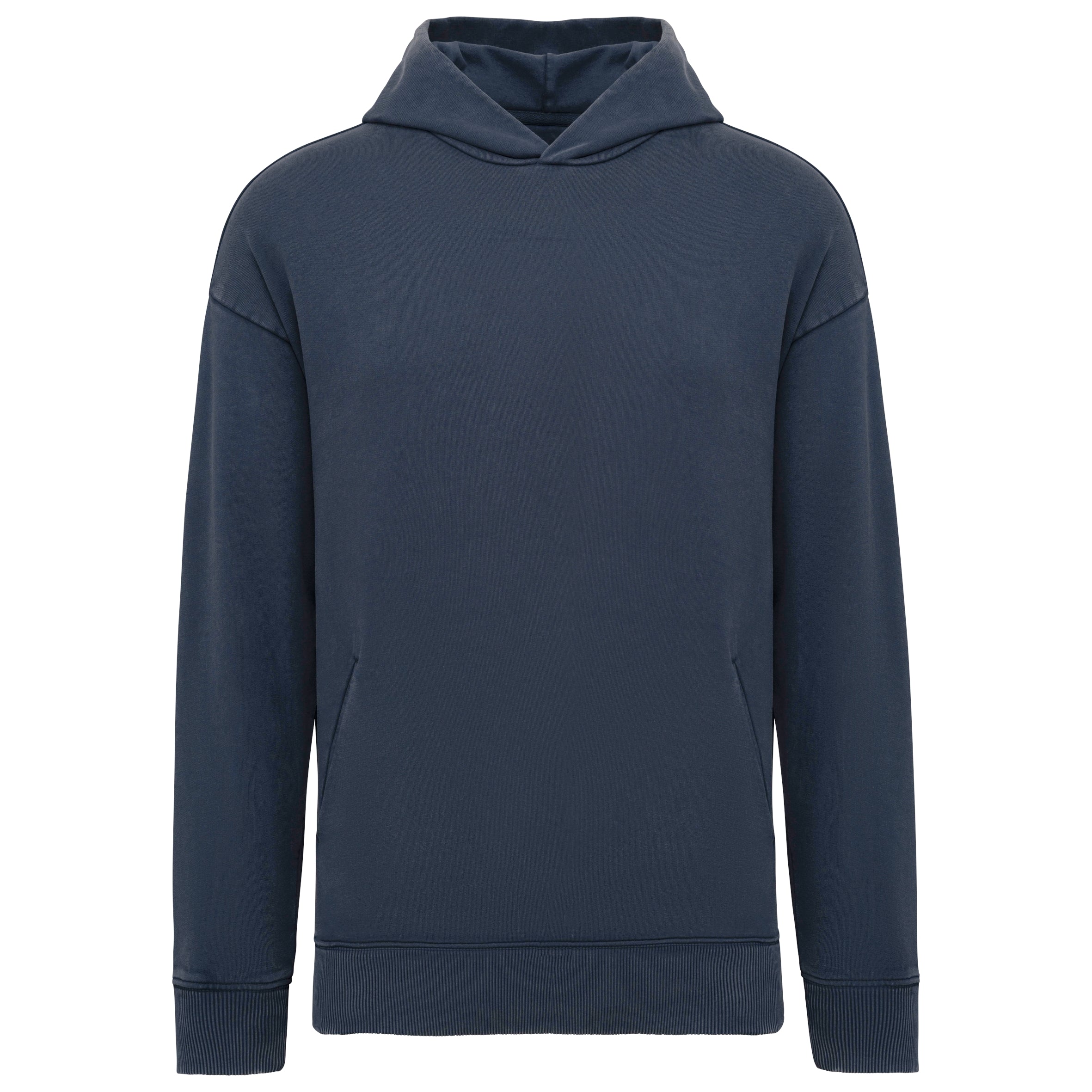 Duurzame uniseks oversized verwassen sweater met capuchon