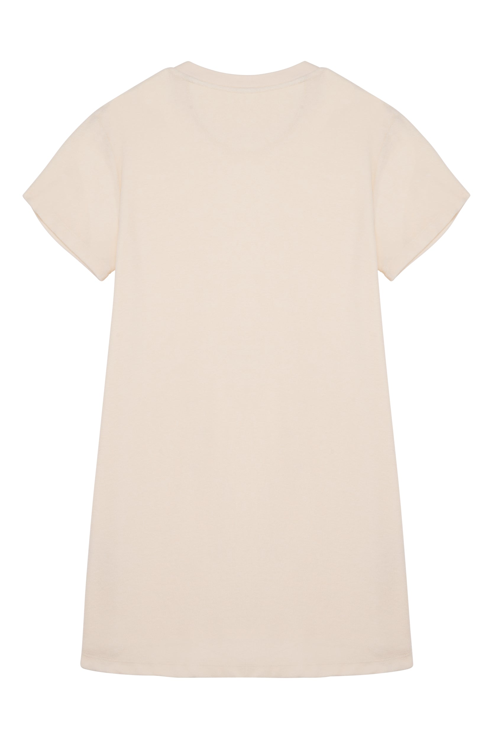 Ecologische badstof t-shirtjurk met afhangende mouwen
