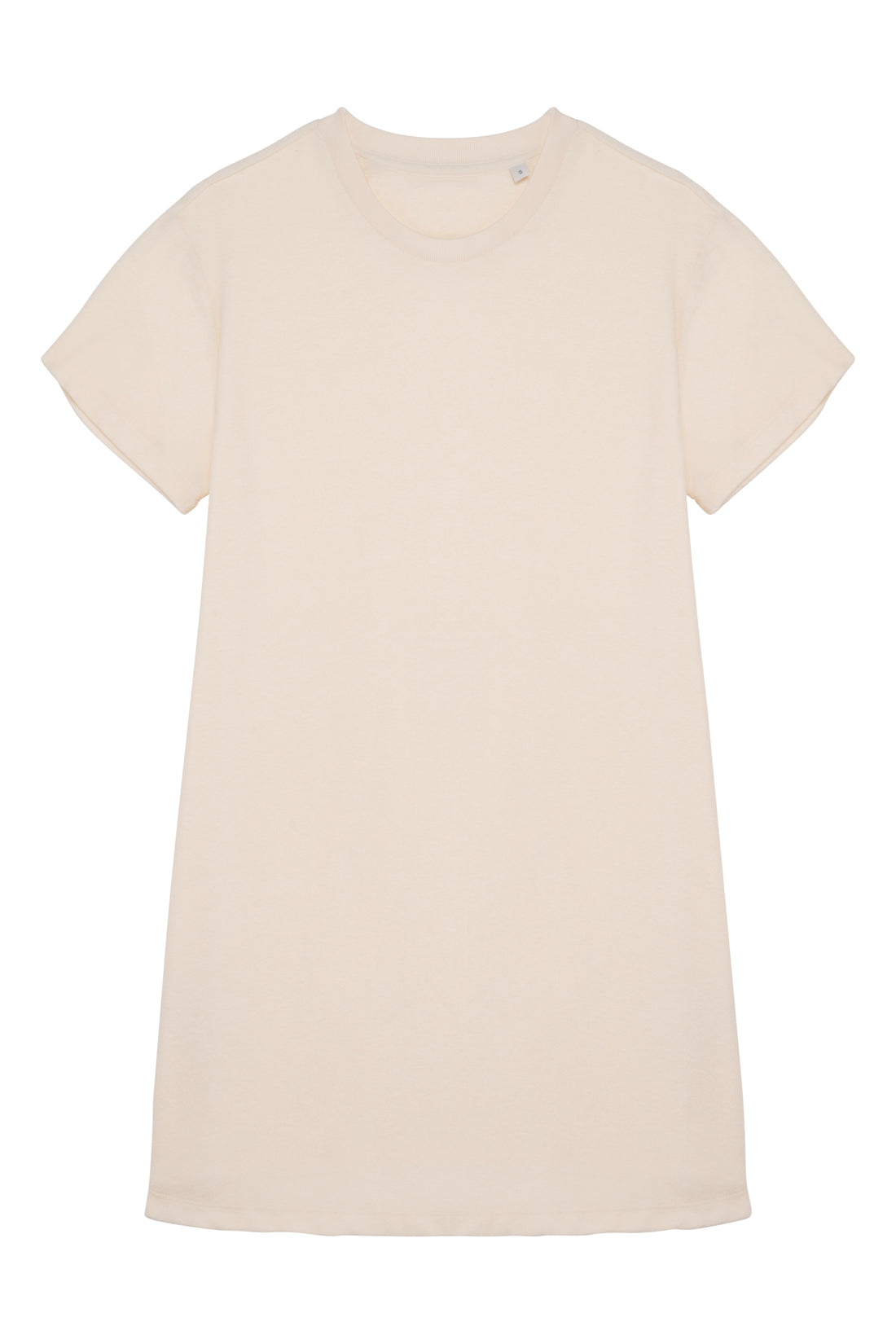 Ecologische badstof t-shirtjurk met afhangende mouwen