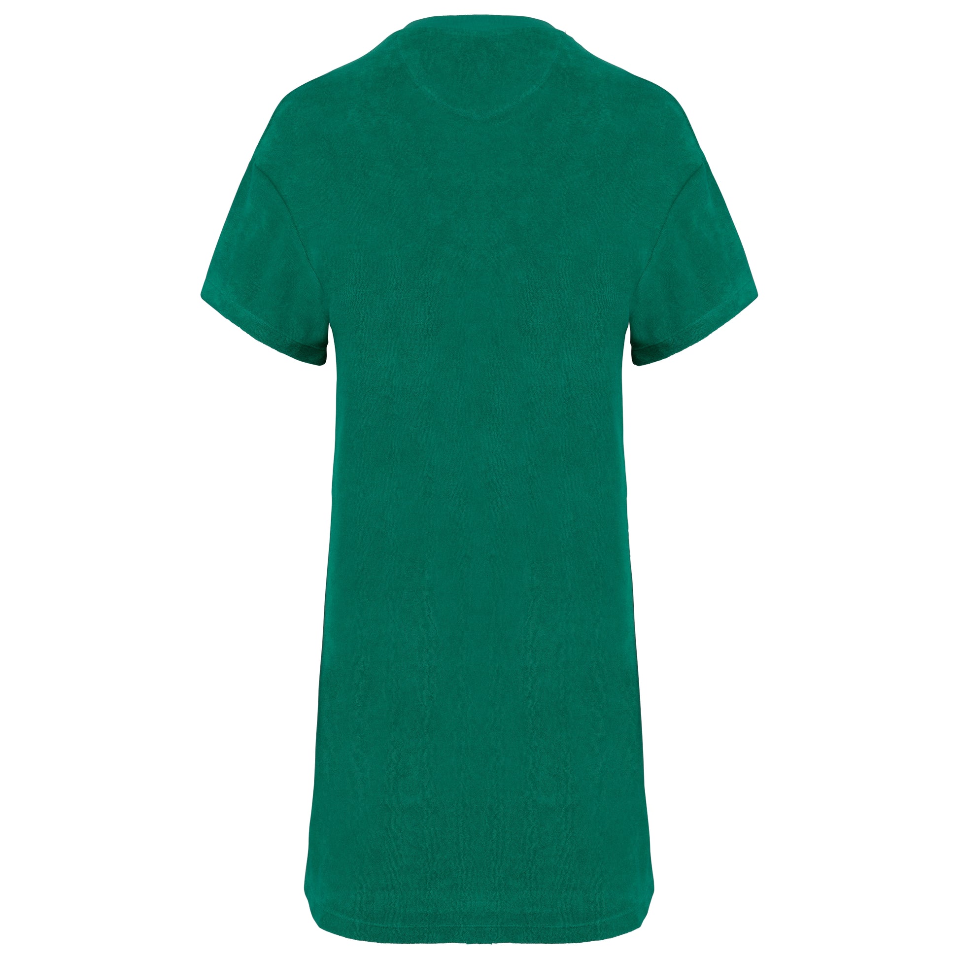 Ecologische badstof t-shirtjurk met afhangende mouwen