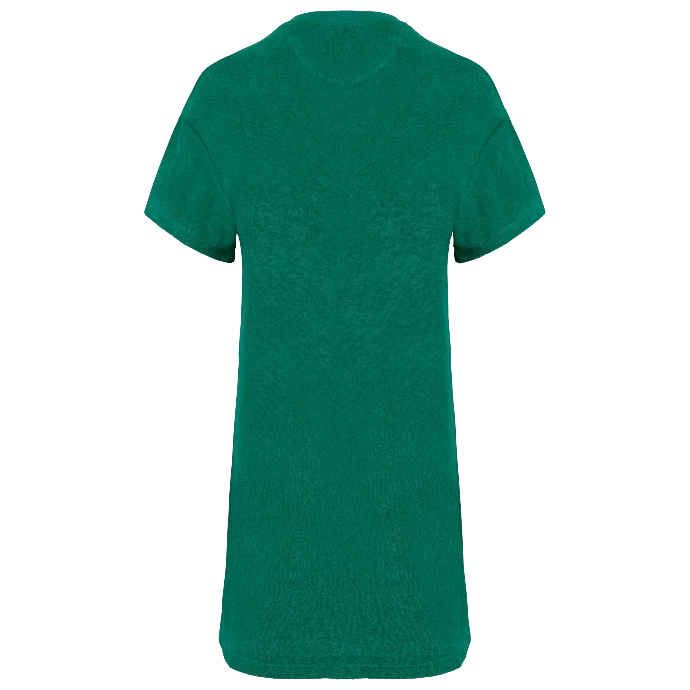 Ecologische badstof t-shirtjurk met afhangende mouwen