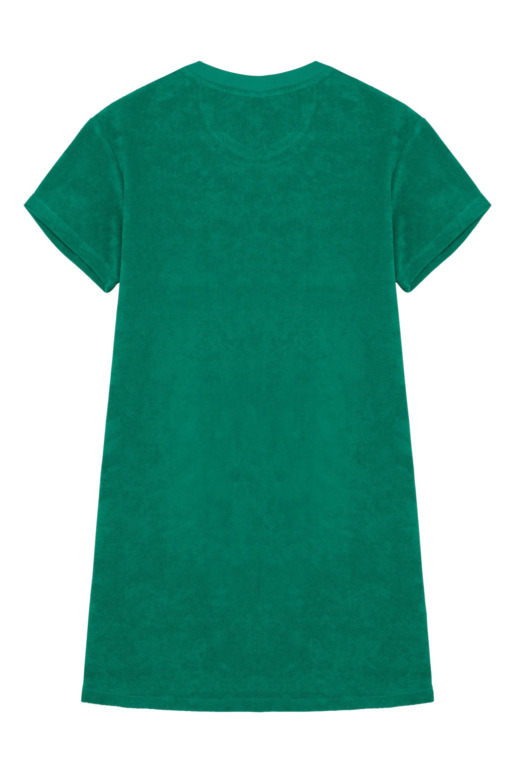 Ecologische badstof t-shirtjurk met afhangende mouwen
