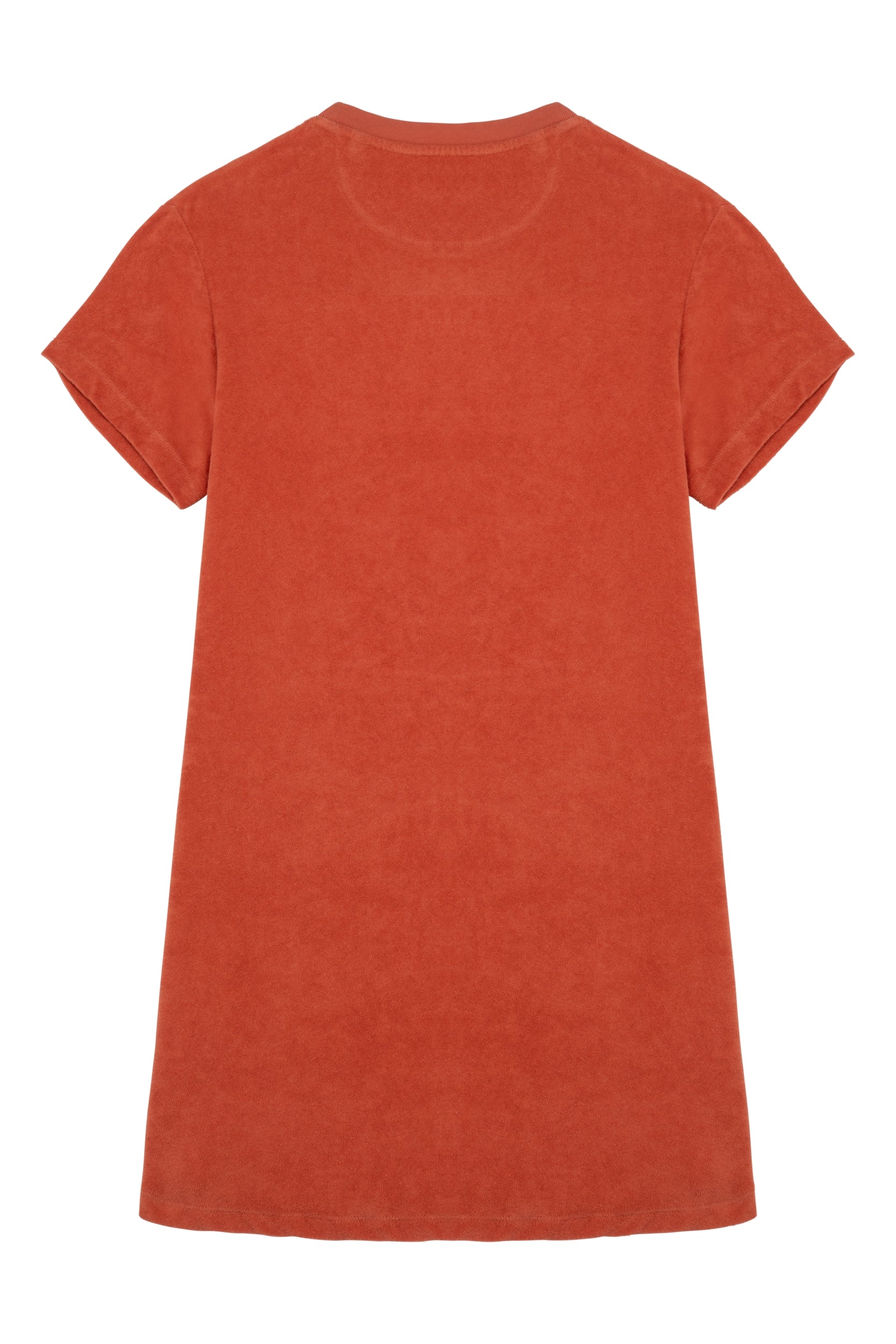 Ecologische badstof t-shirtjurk met afhangende mouwen