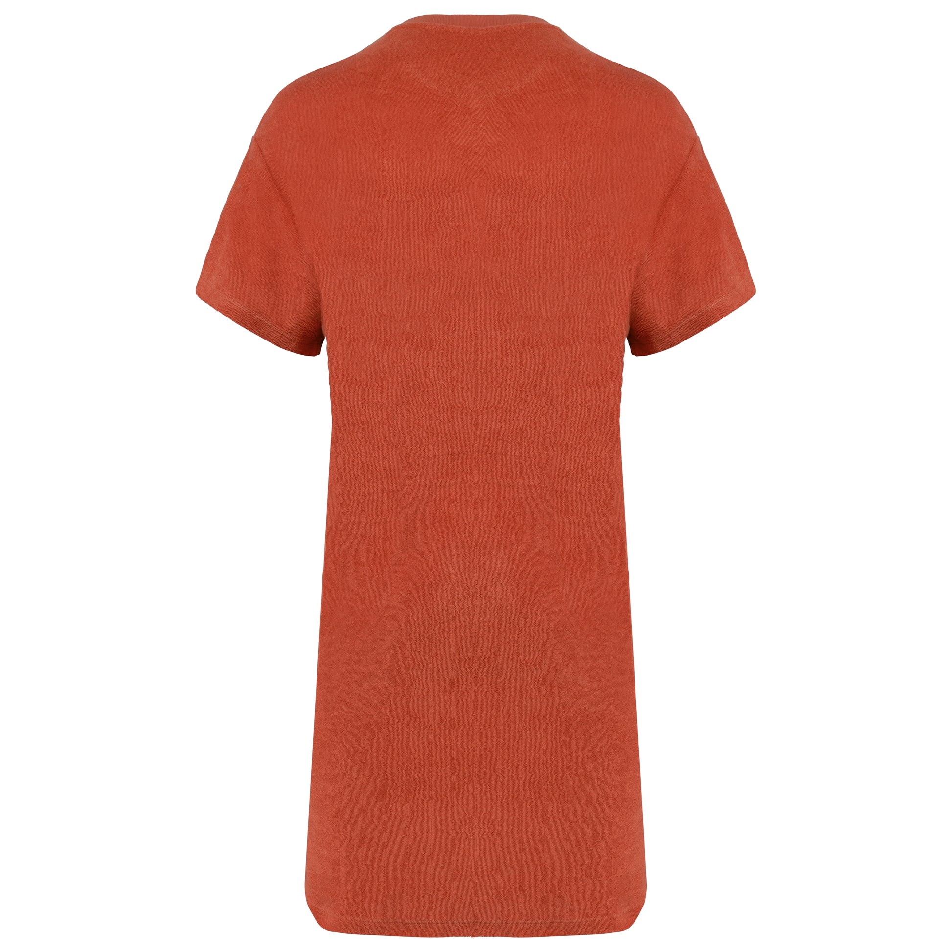 Ecologische badstof t-shirtjurk met afhangende mouwen