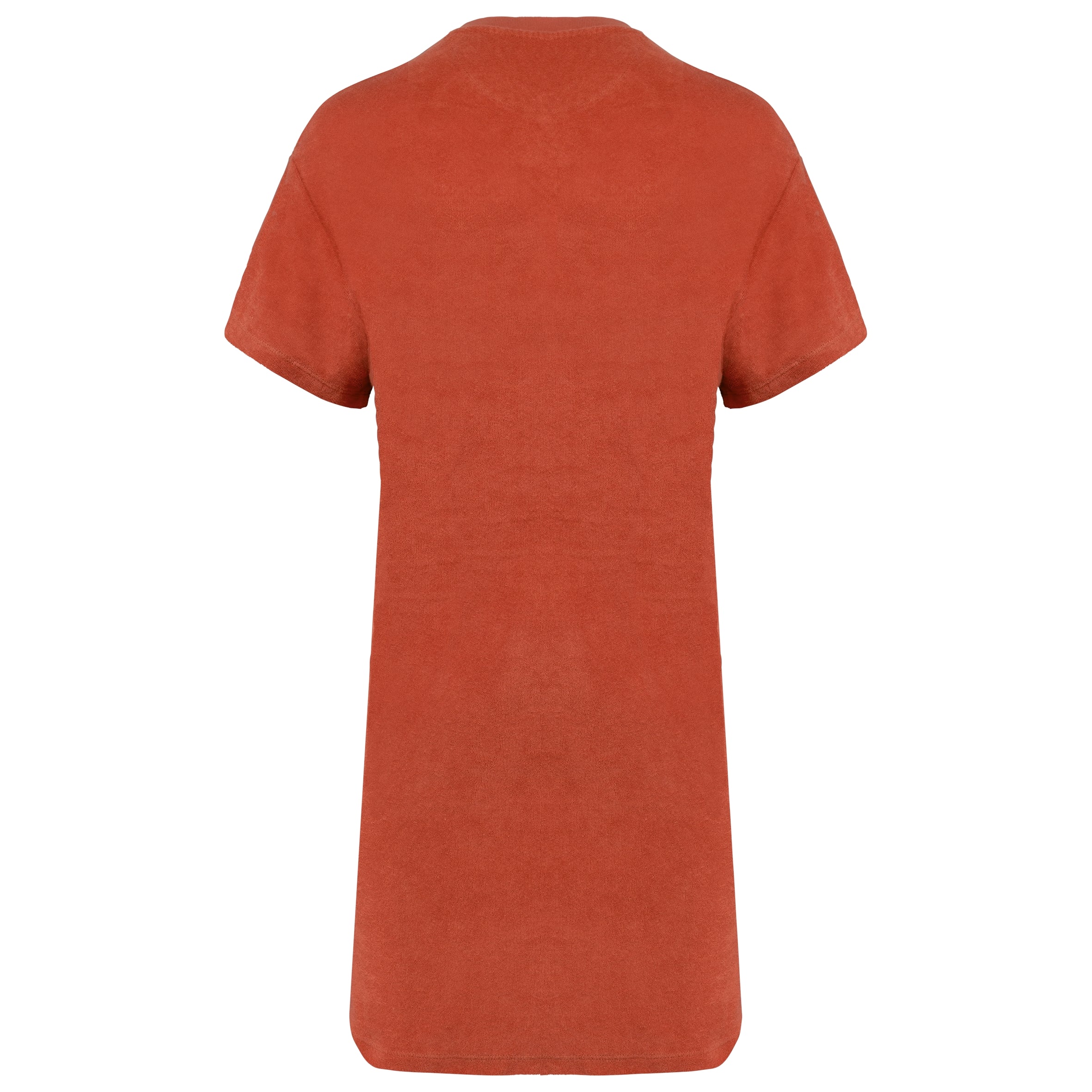 Ecologische badstof t-shirtjurk met afhangende mouwen