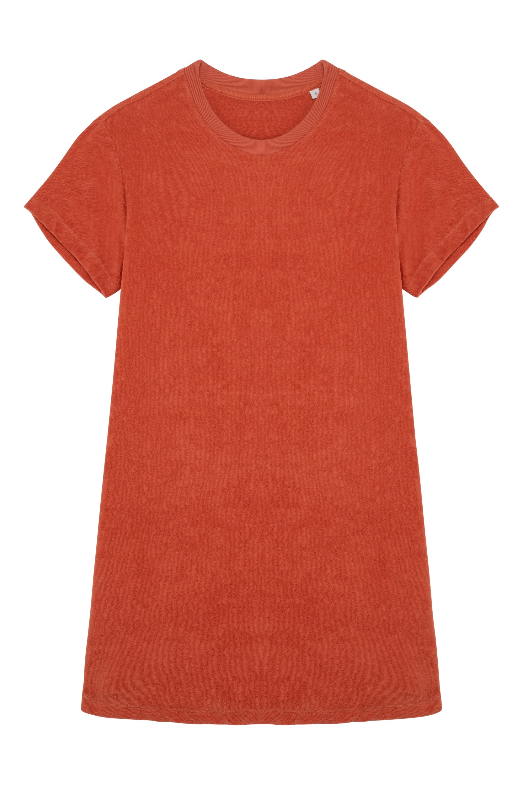 Ecologische badstof t-shirtjurk met afhangende mouwen