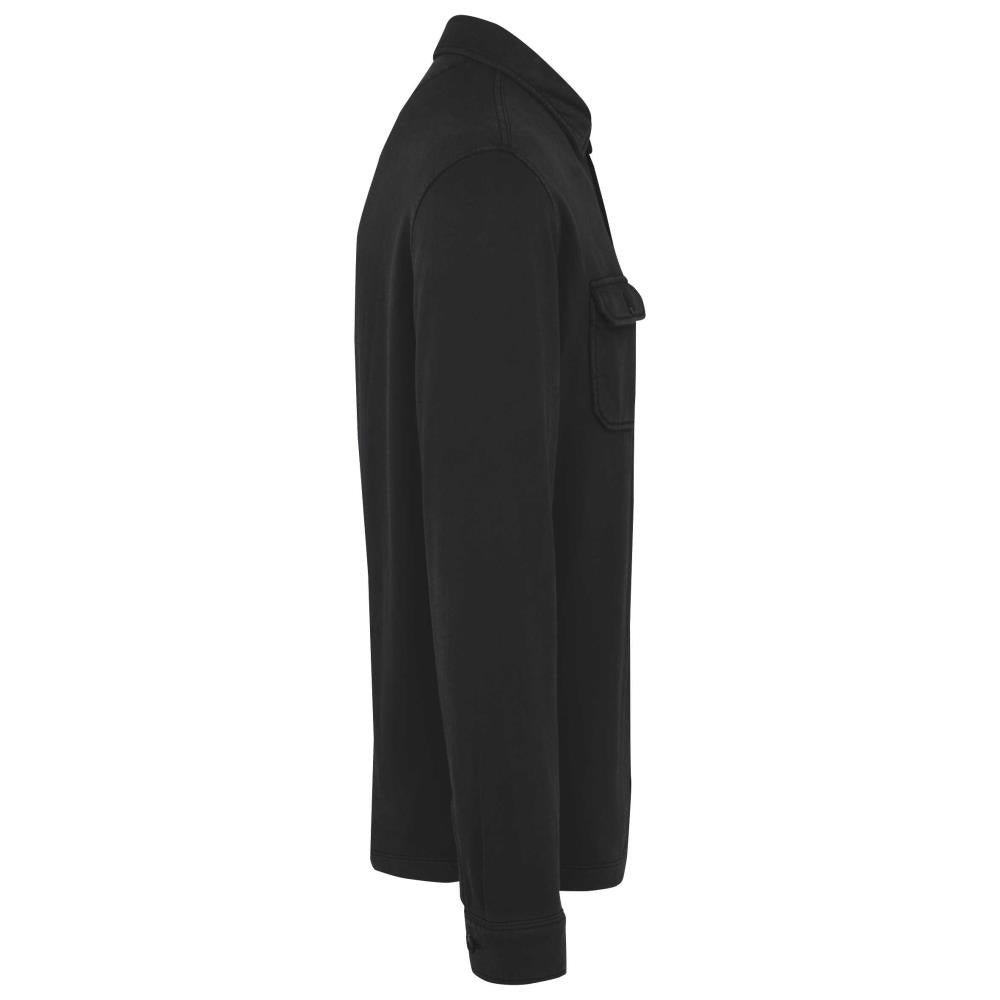 Ecologisch verwassen herenoverhemd in geborsteld fleece