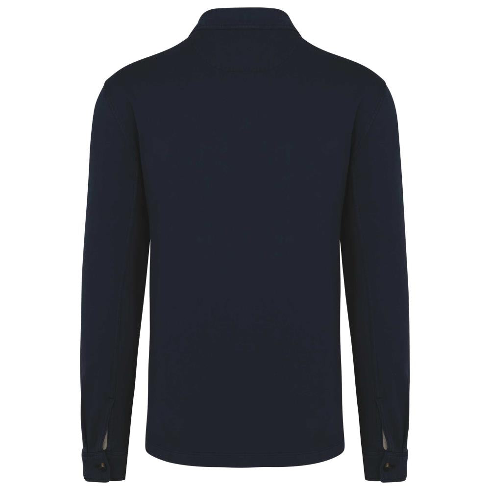 Ecologisch verwassen herenoverhemd in geborsteld fleece