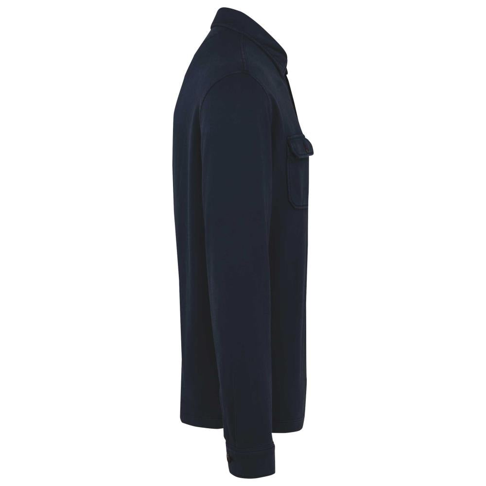 Ecologisch verwassen herenoverhemd in geborsteld fleece