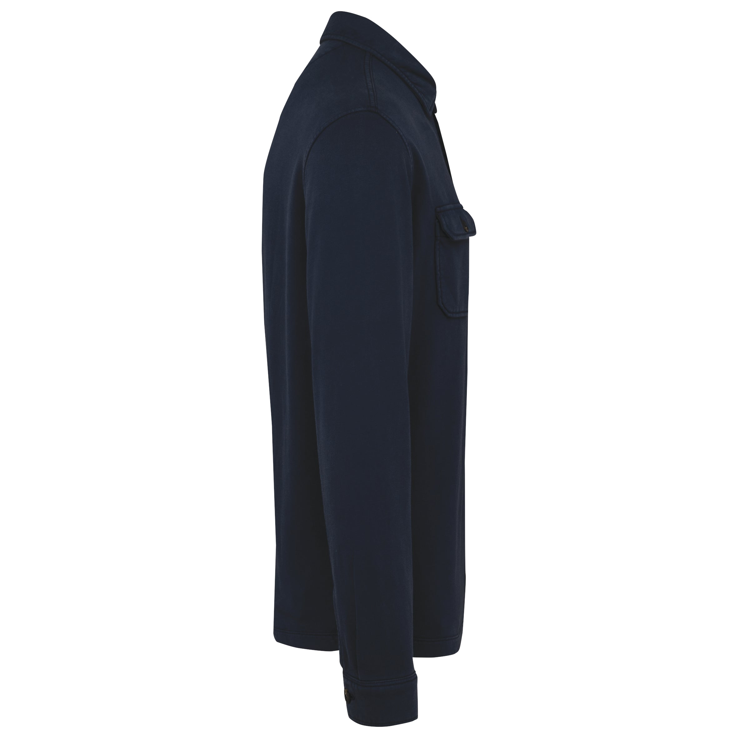 Ecologisch verwassen herenoverhemd in geborsteld fleece