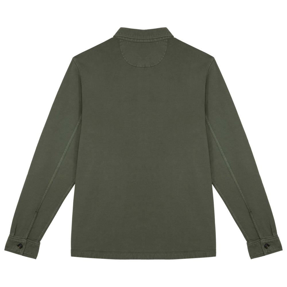 Ecologisch verwassen herenoverhemd in geborsteld fleece