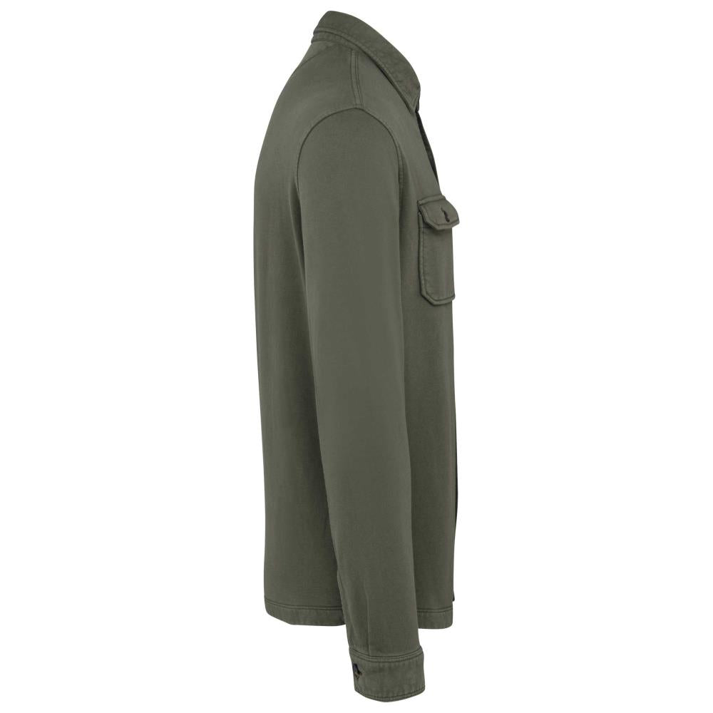 Ecologisch verwassen herenoverhemd in geborsteld fleece