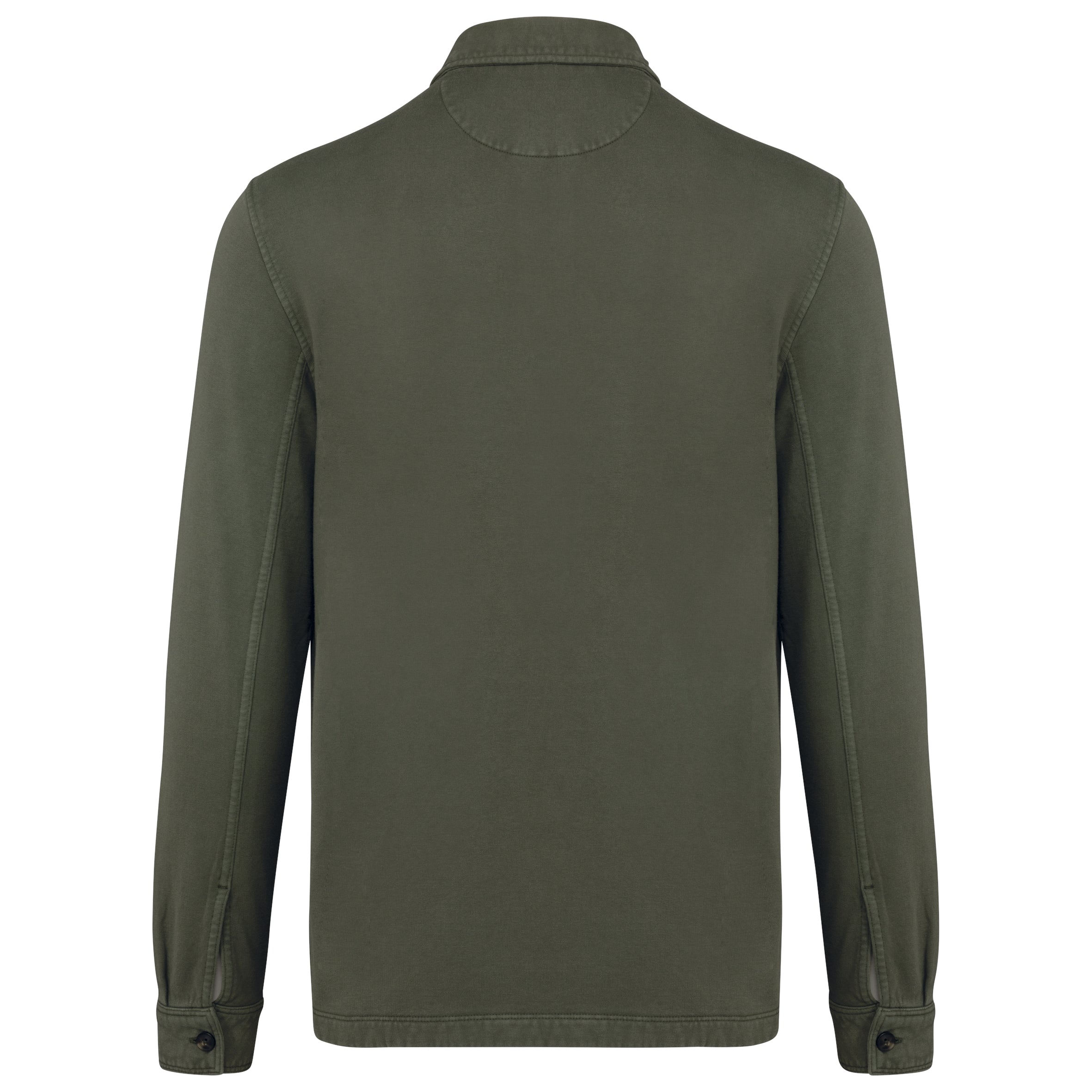 Ecologisch verwassen herenoverhemd in geborsteld fleece