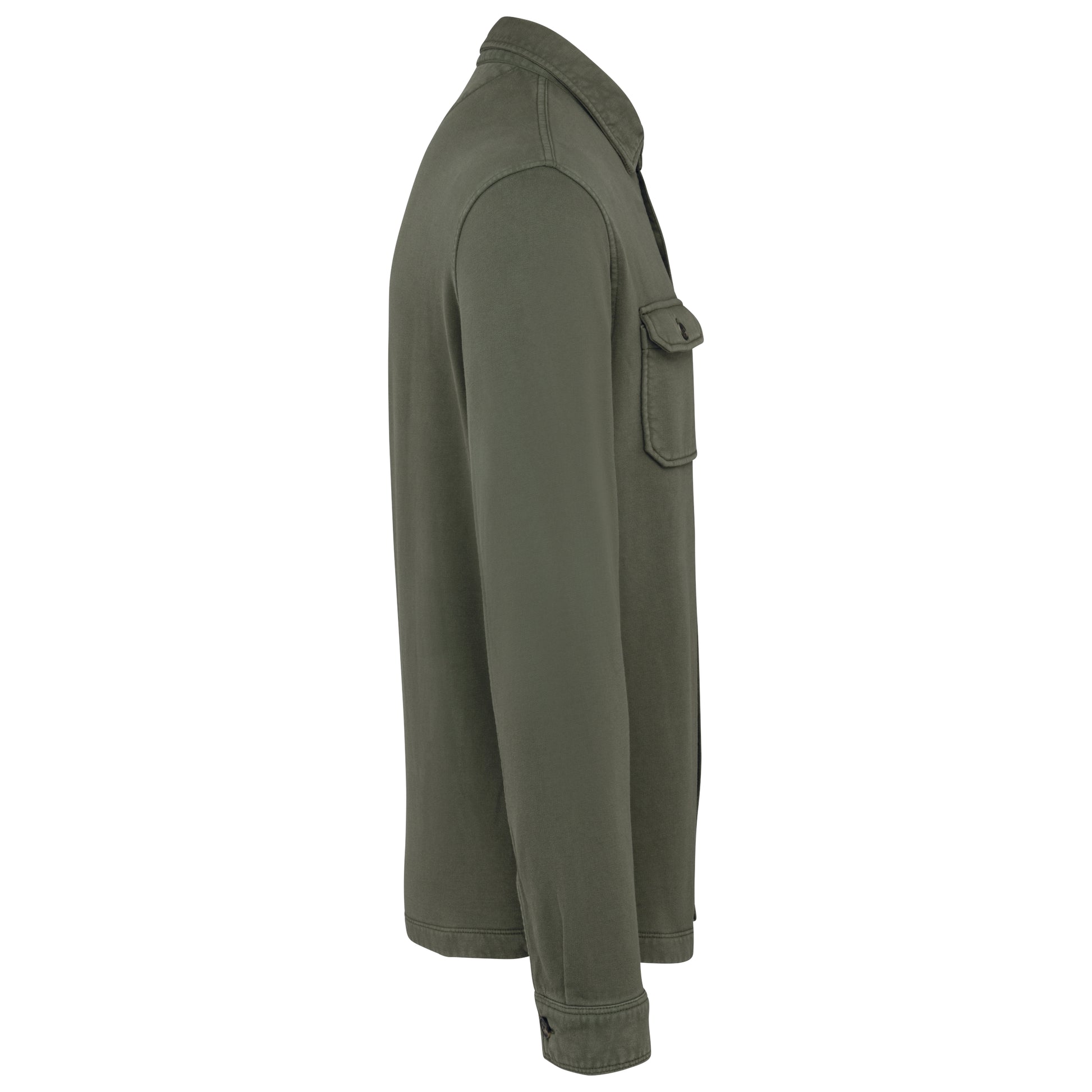 Ecologisch verwassen herenoverhemd in geborsteld fleece