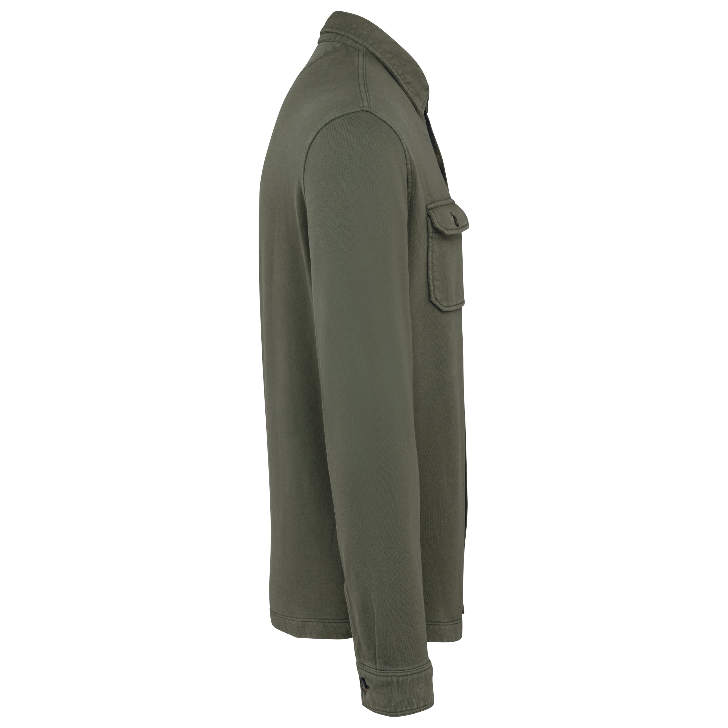 Ecologisch verwassen herenoverhemd in geborsteld fleece