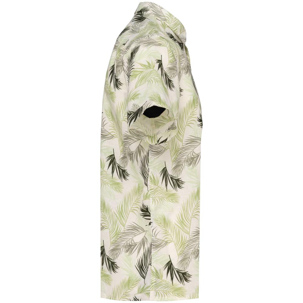 Ecologisch herenoverhemd met plantenmotief